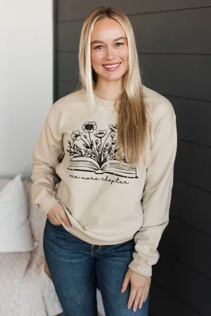 "One More Chapter" Crew Neck Pullover- Sand