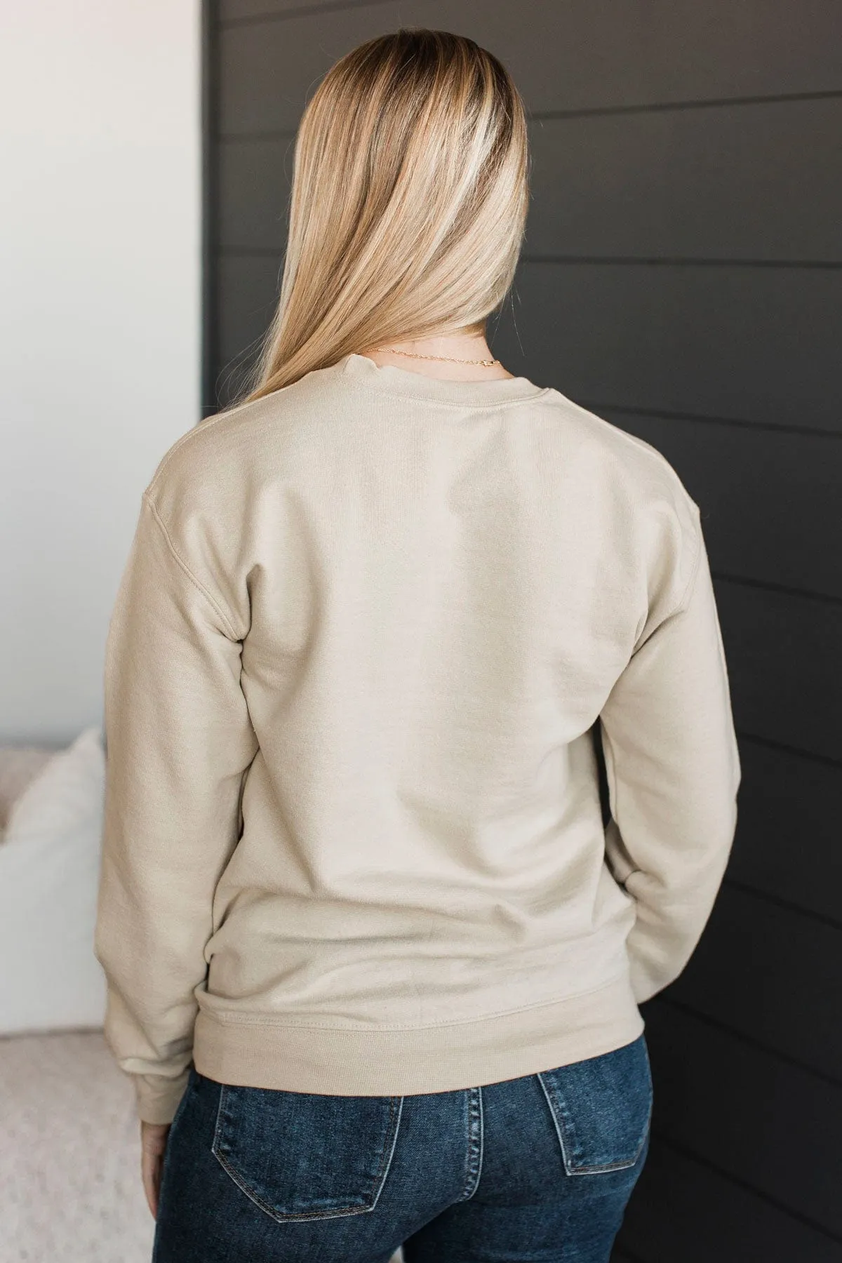 "One More Chapter" Crew Neck Pullover- Sand