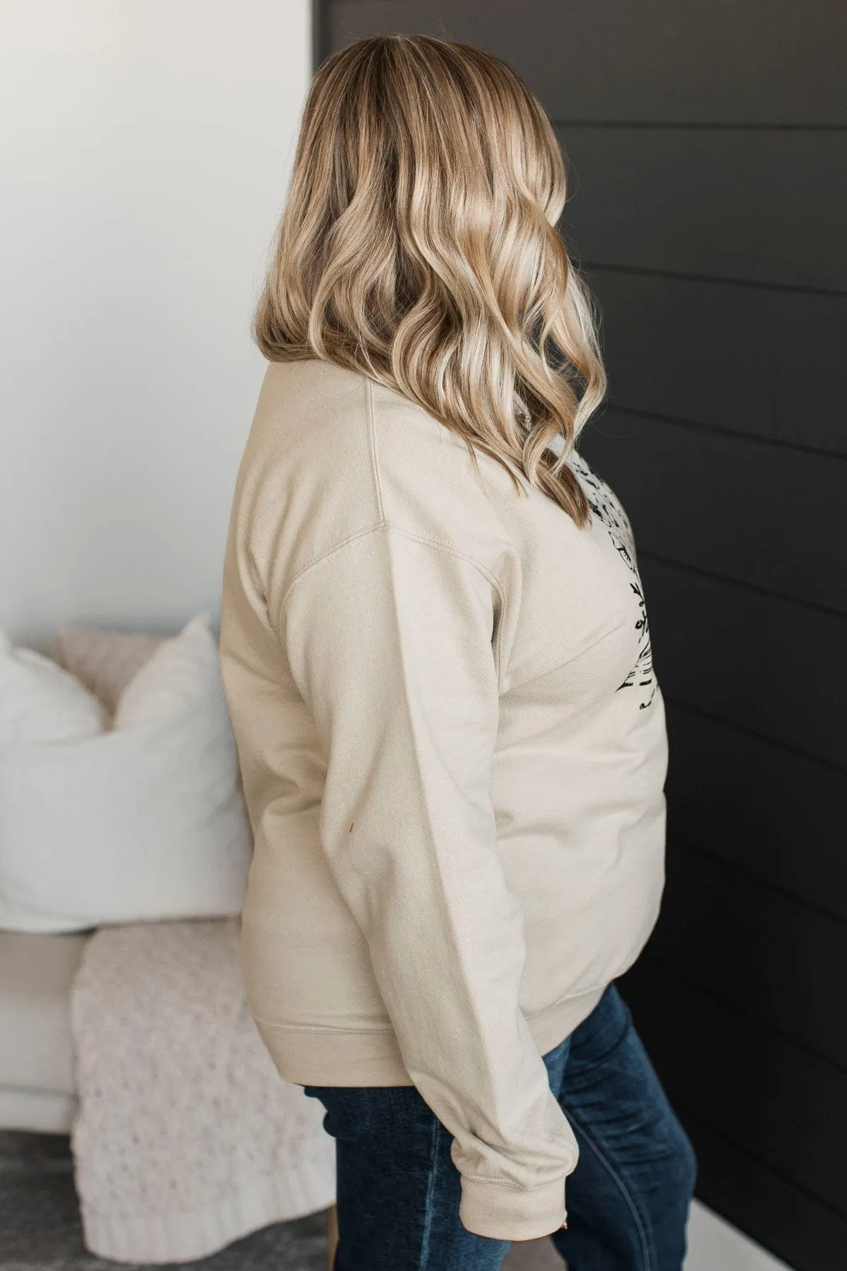 "One More Chapter" Crew Neck Pullover- Sand
