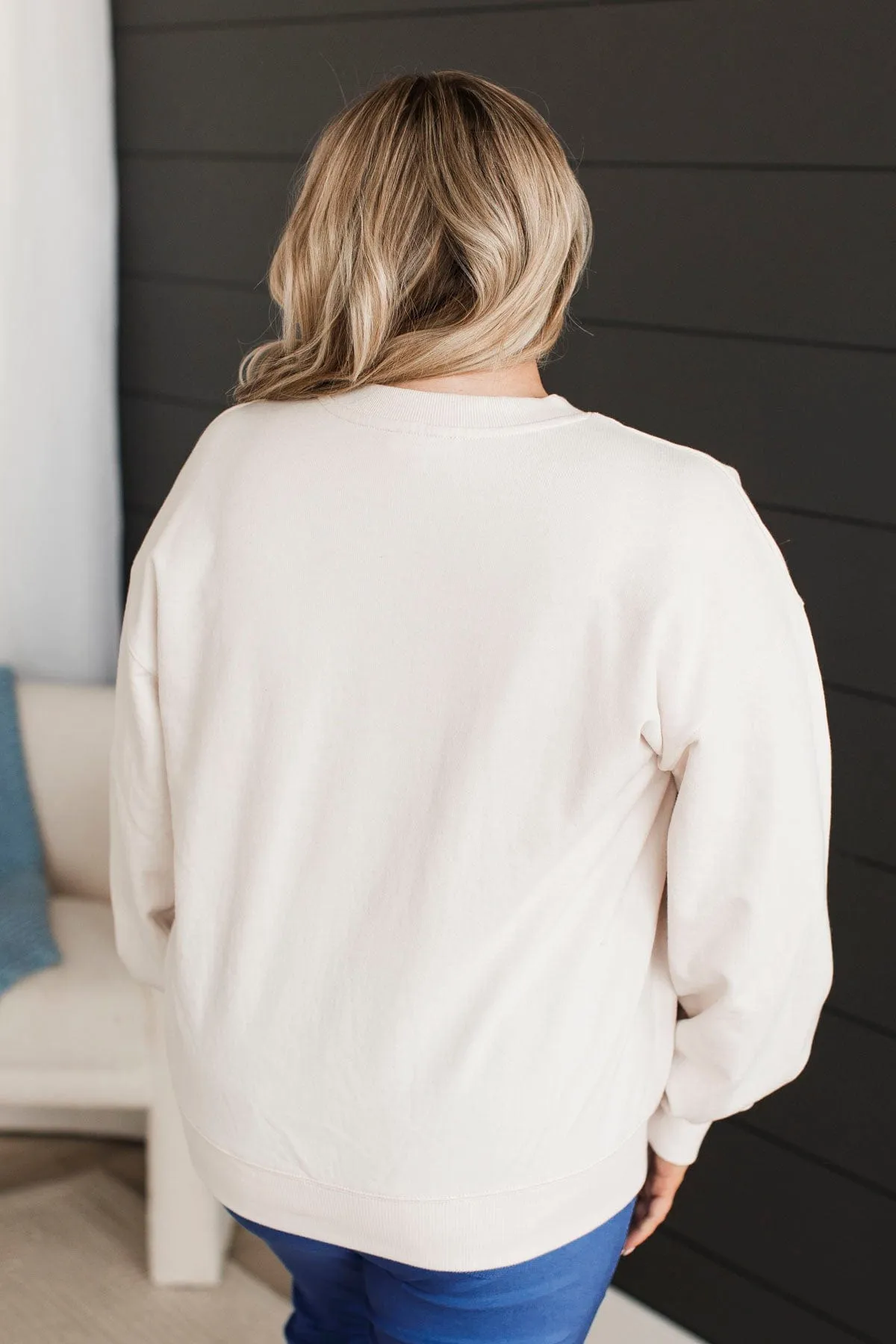 "USA" Crew Neck Pullover- Ivory