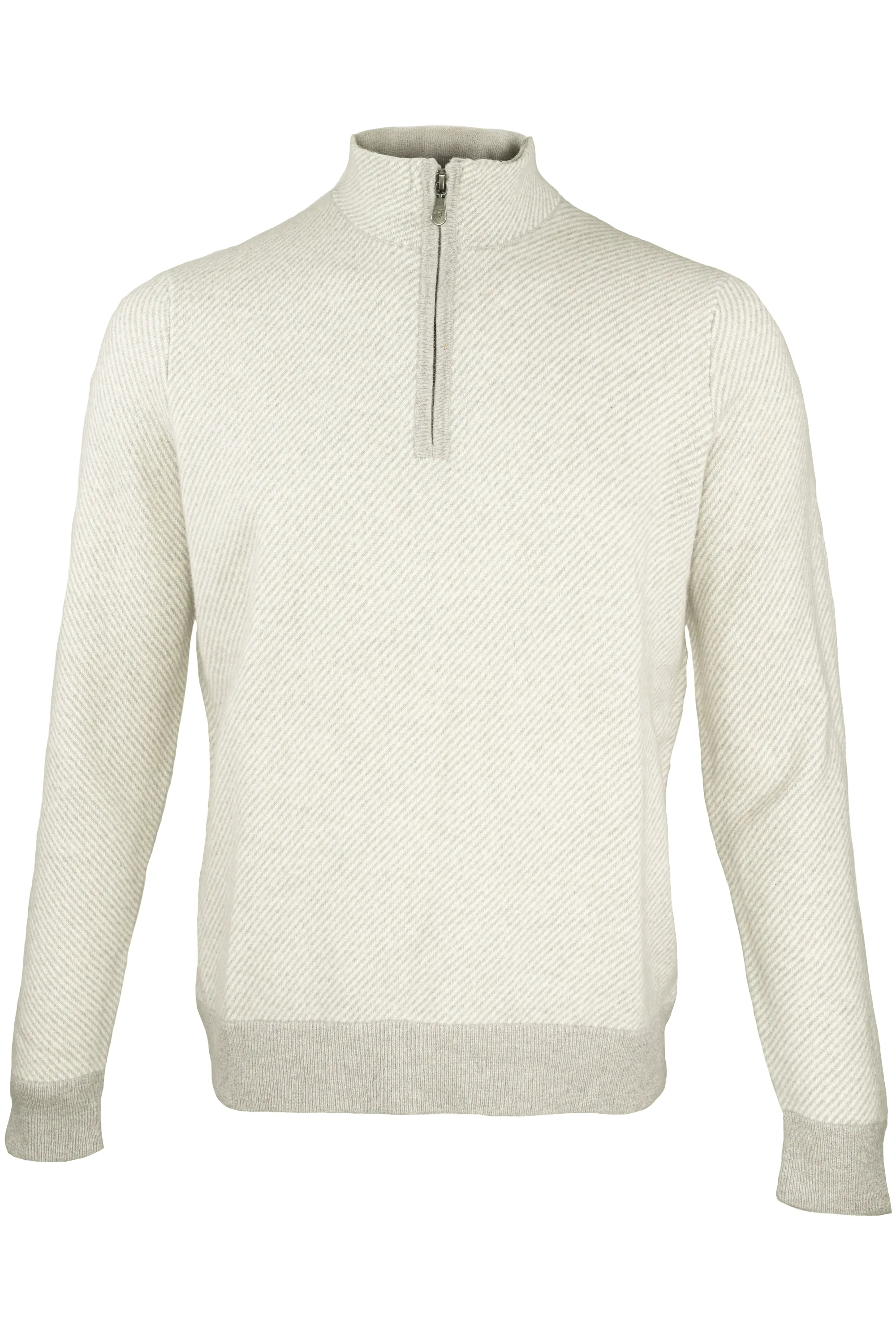 Raffi "The Kaden" 1/4 Zip Mock-neck Sweater Cloud