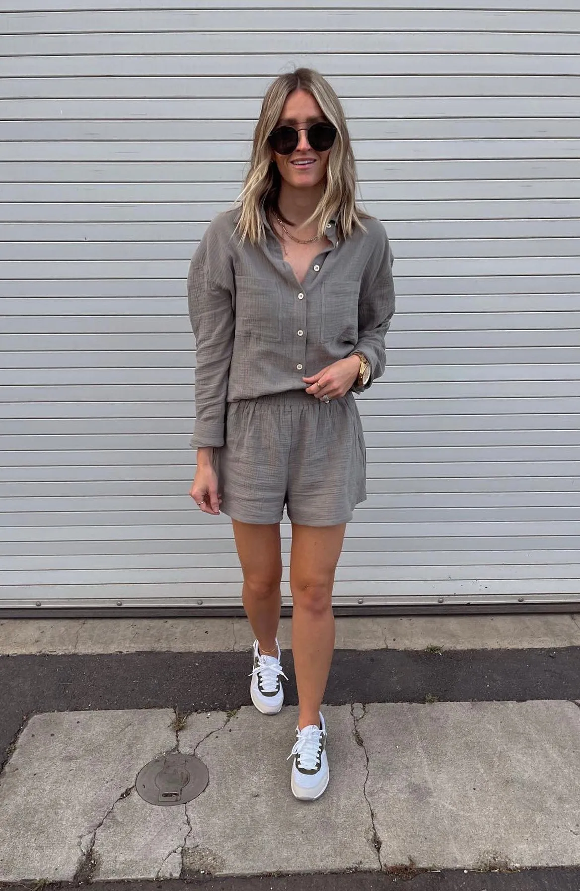 Raquel Button Down Shirt & Shorts Set