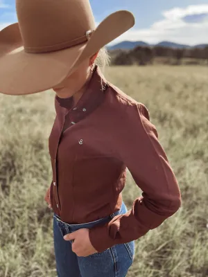 Reba Collection Shirt Womens KT Chocco Linen