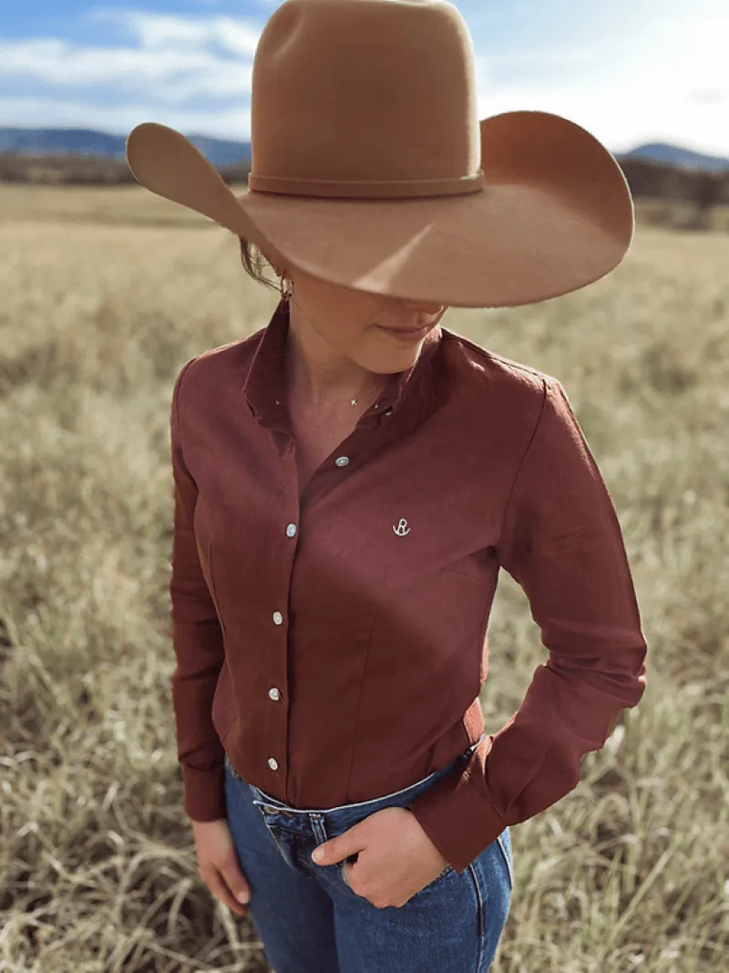 Reba Collection Shirt Womens KT Chocco Linen