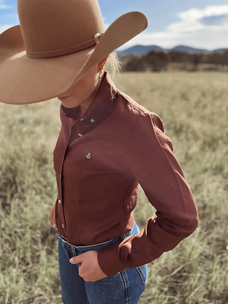 Reba Collection Shirt Womens KT Chocco Linen