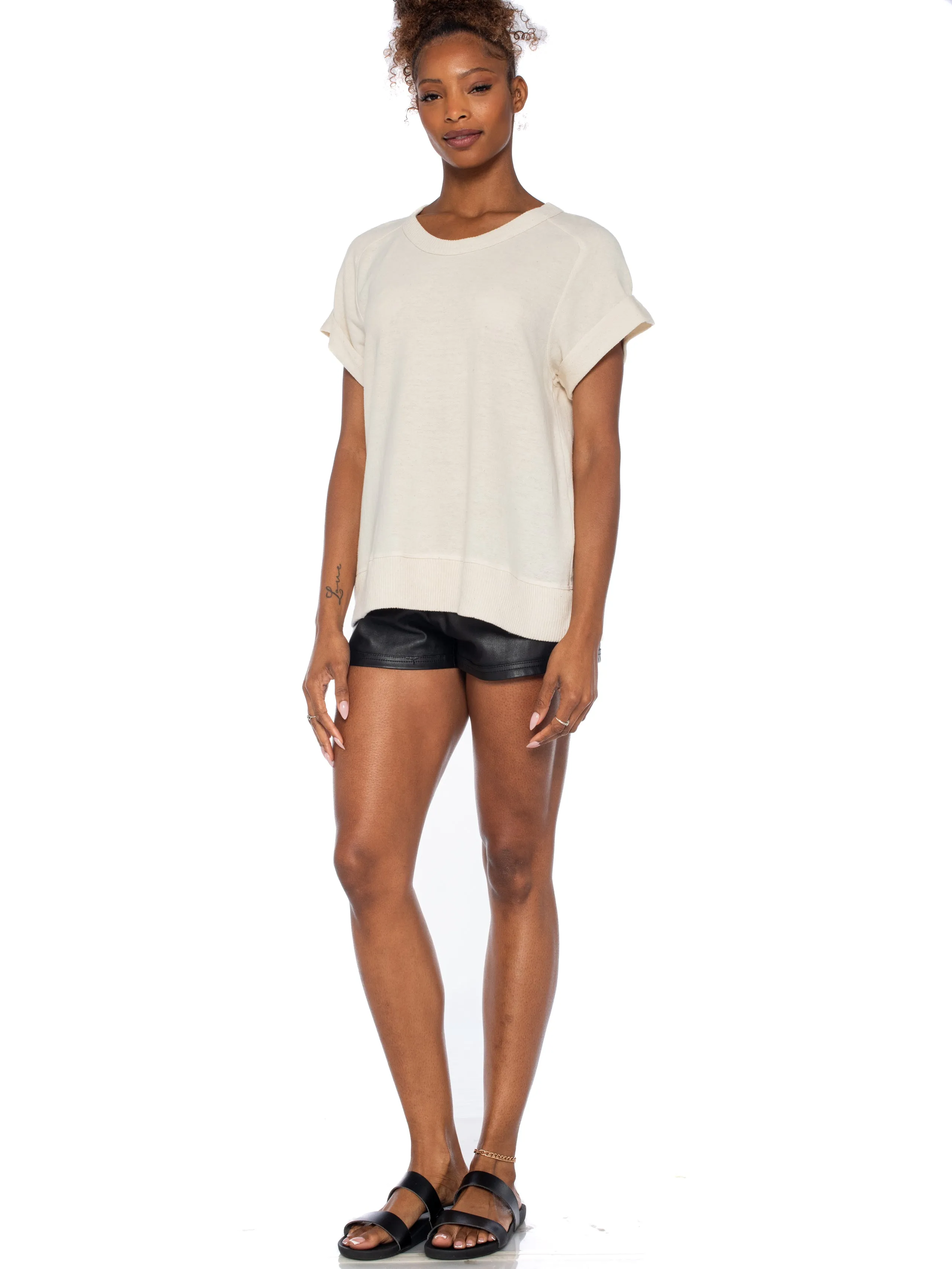 Roll Sleeve Crew Shrunken Sweatshirt