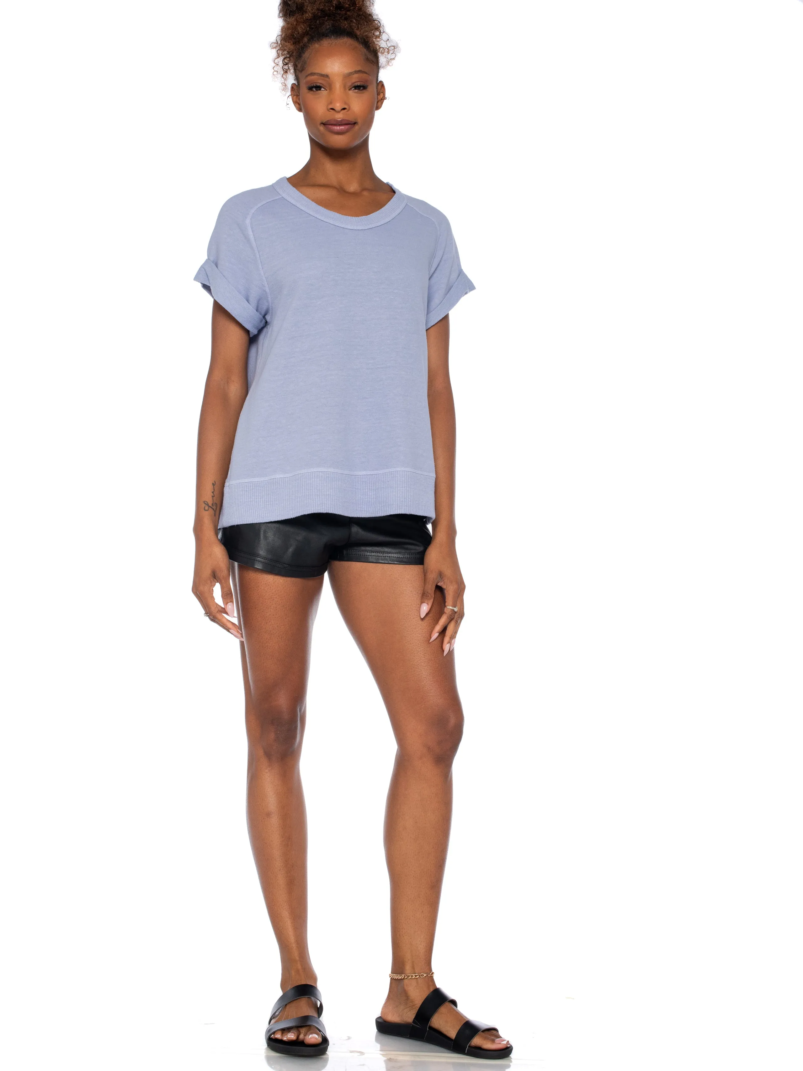 Roll Sleeve Crew Shrunken Sweatshirt