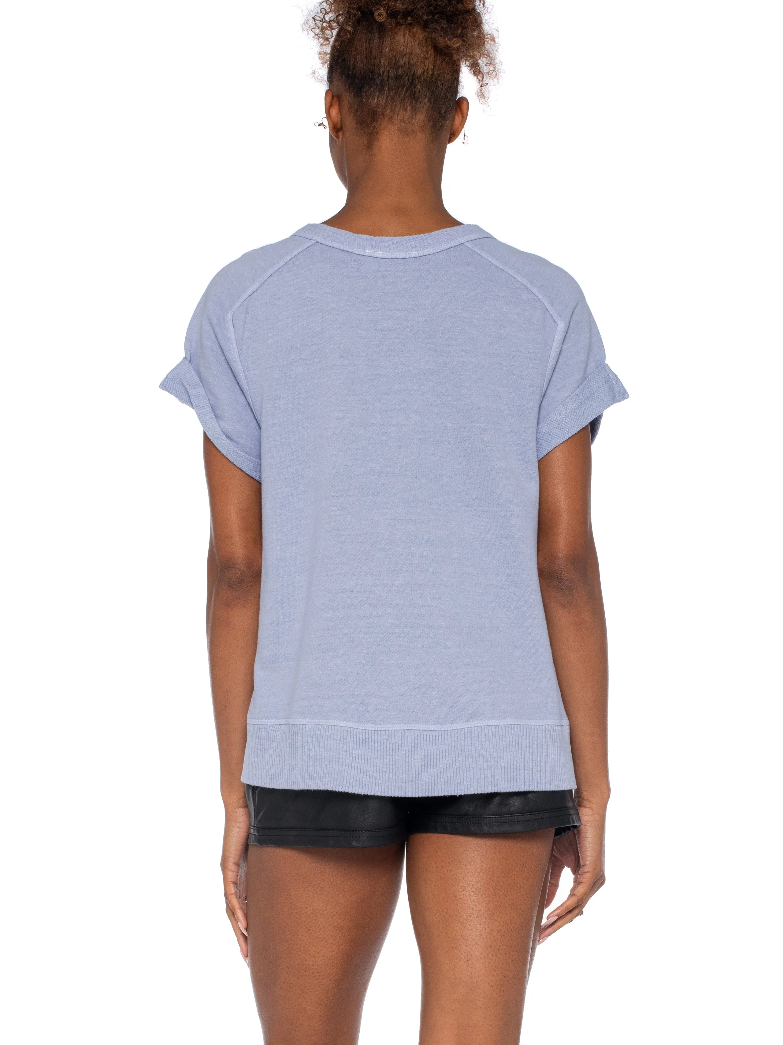 Roll Sleeve Crew Shrunken Sweatshirt