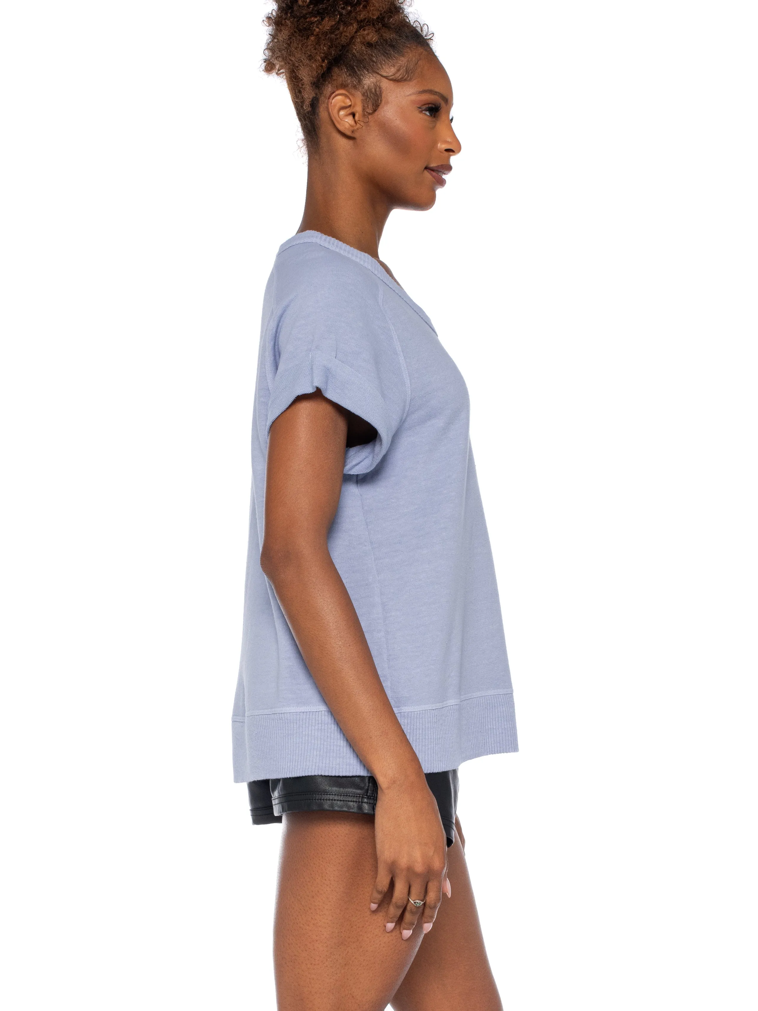Roll Sleeve Crew Shrunken Sweatshirt