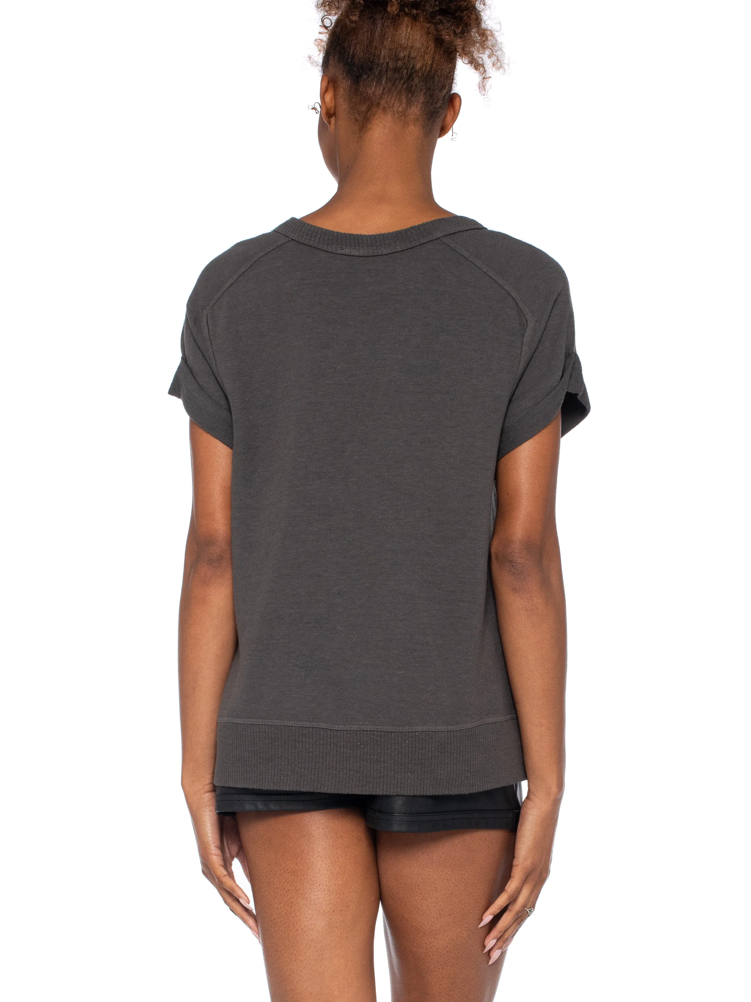 Roll Sleeve Crew Shrunken Sweatshirt