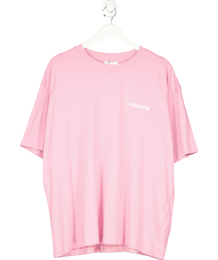 Sandro Pink Rubber Logo Patch T-shirt UK XXL