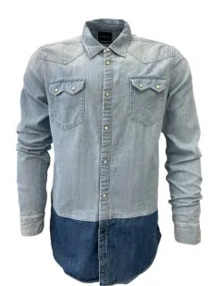 SCOTCH & SODA Men's Blue Jeans Button Down Shirt #1616 XXL NWOT