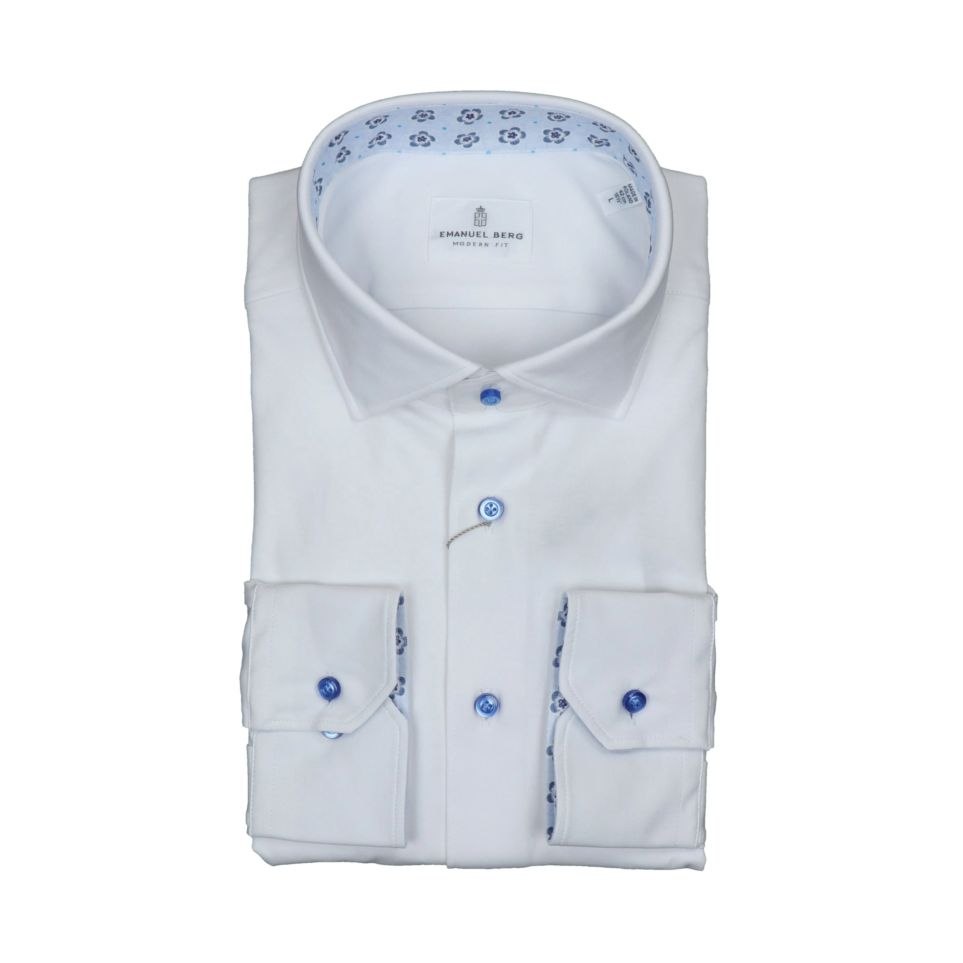 SF14918 Albini 4 Flex Shirt White with Contrast