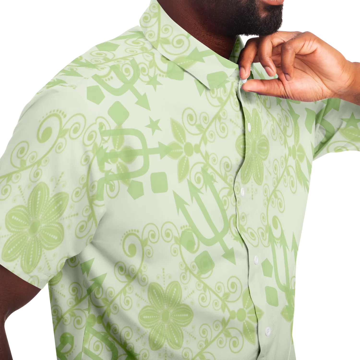 SHORT SLEEVE BUTTON DOWN SHIRT - AOP