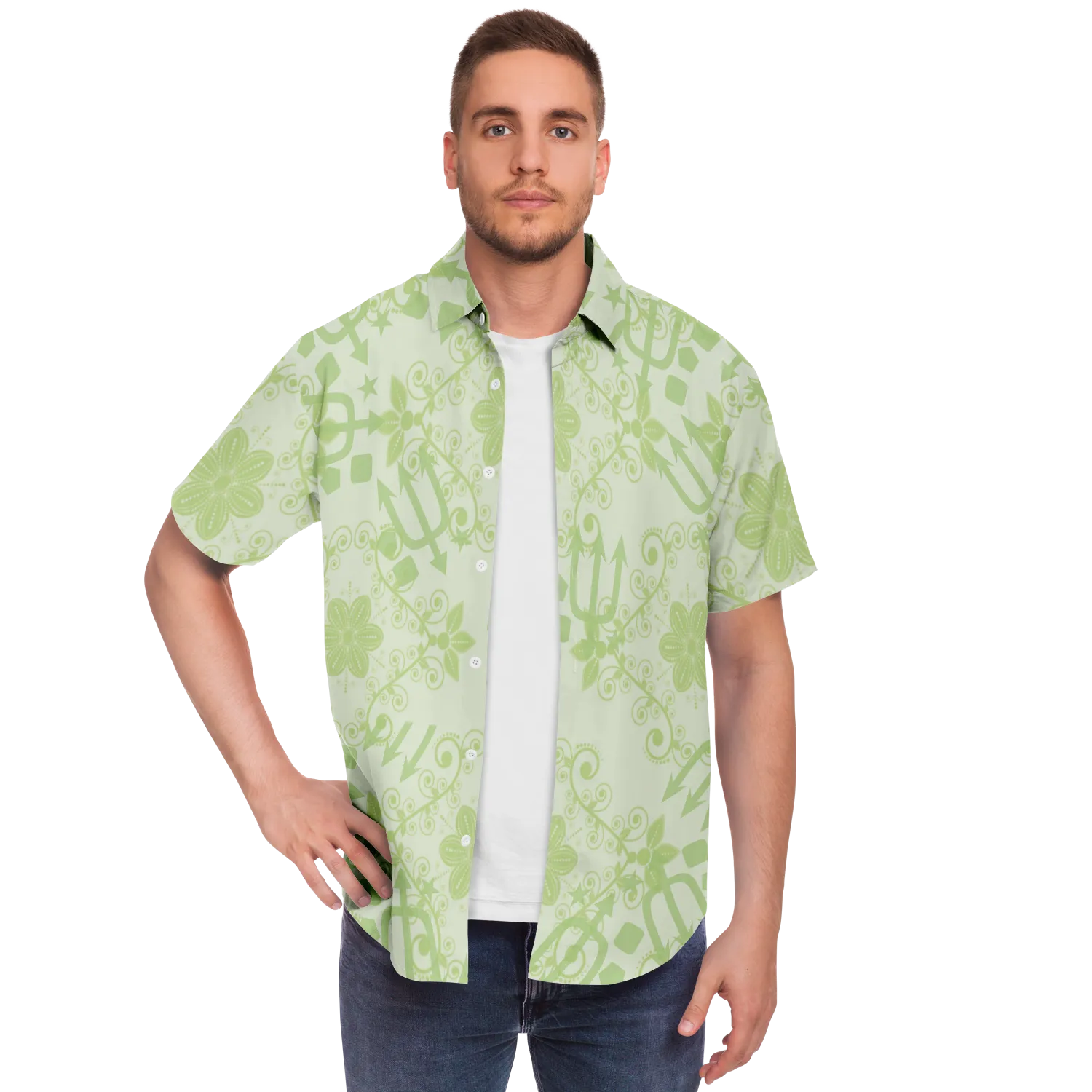 SHORT SLEEVE BUTTON DOWN SHIRT - AOP