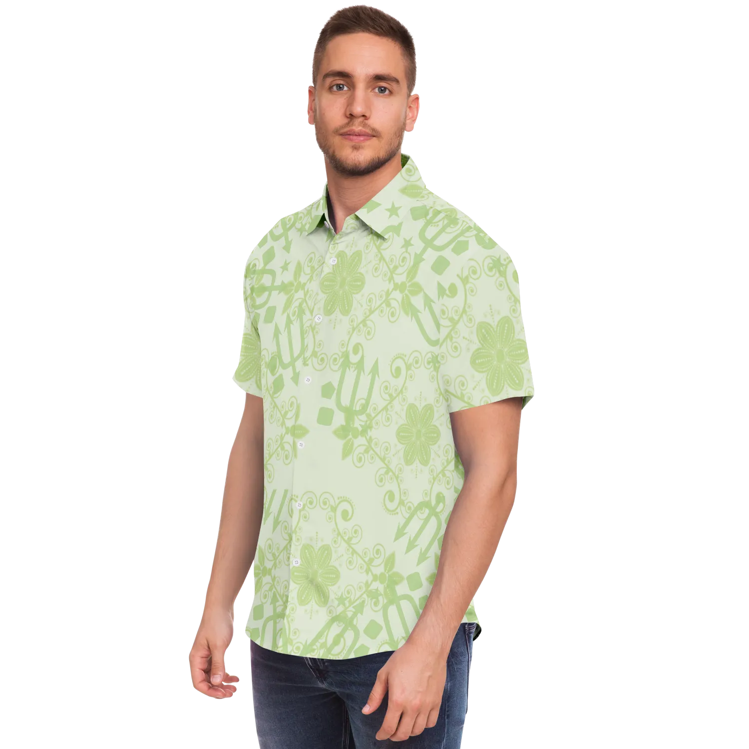 SHORT SLEEVE BUTTON DOWN SHIRT - AOP