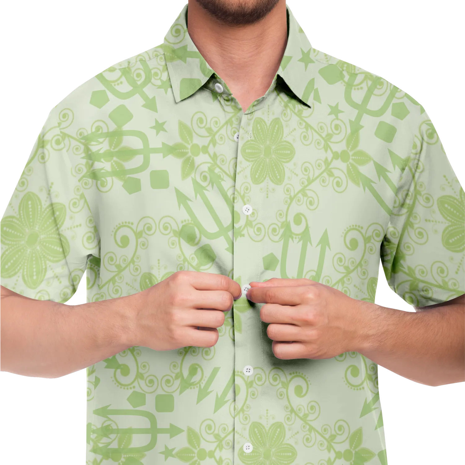 SHORT SLEEVE BUTTON DOWN SHIRT - AOP