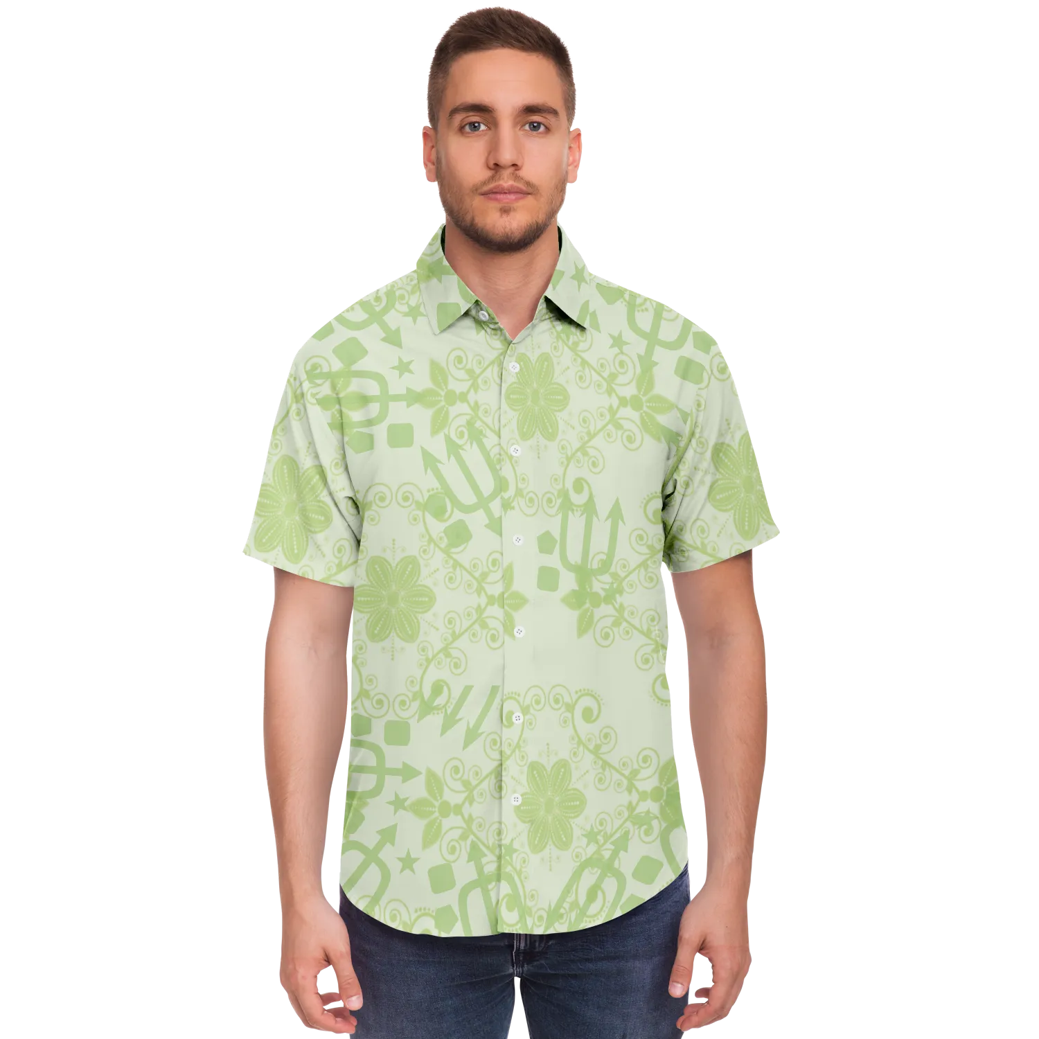 SHORT SLEEVE BUTTON DOWN SHIRT - AOP