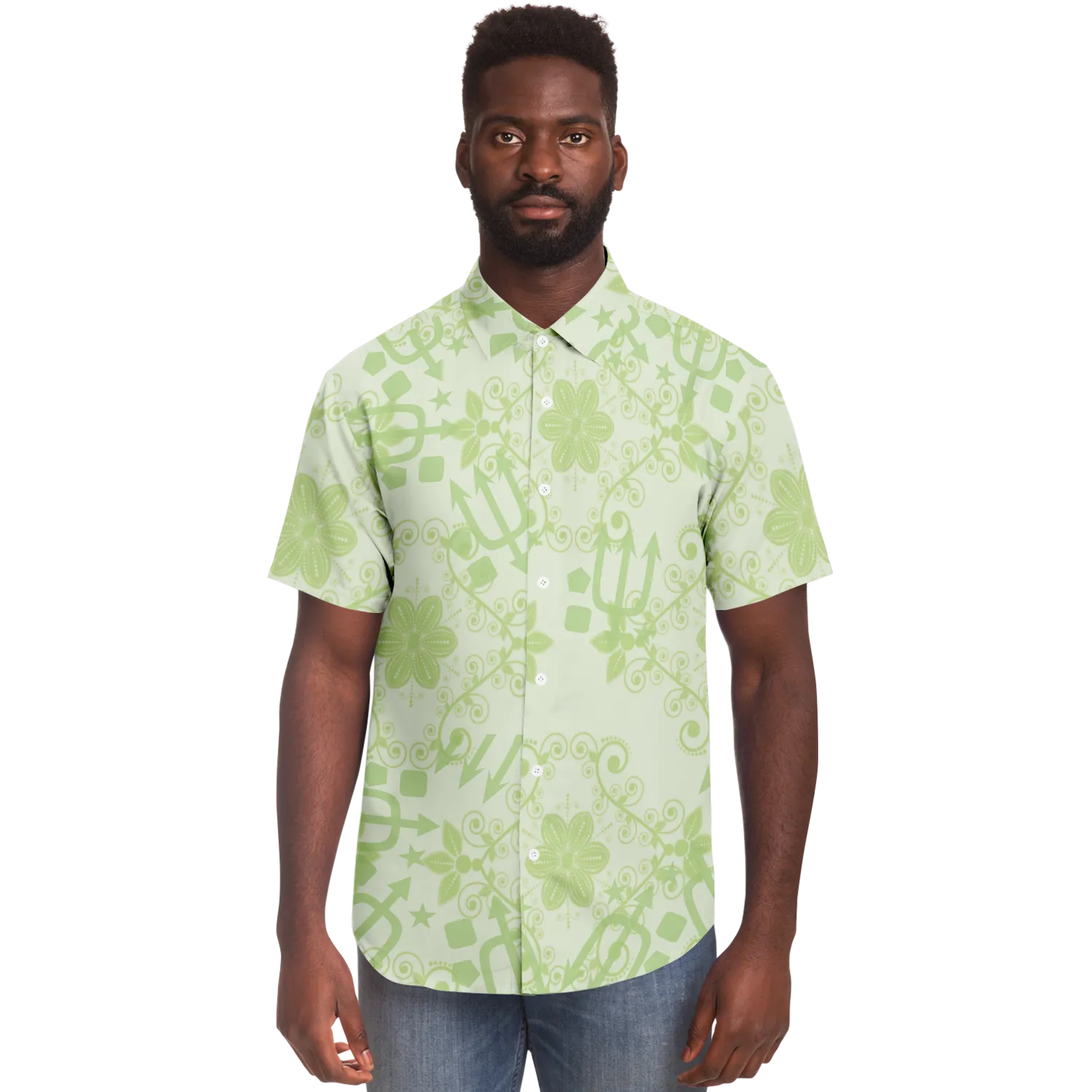 SHORT SLEEVE BUTTON DOWN SHIRT - AOP