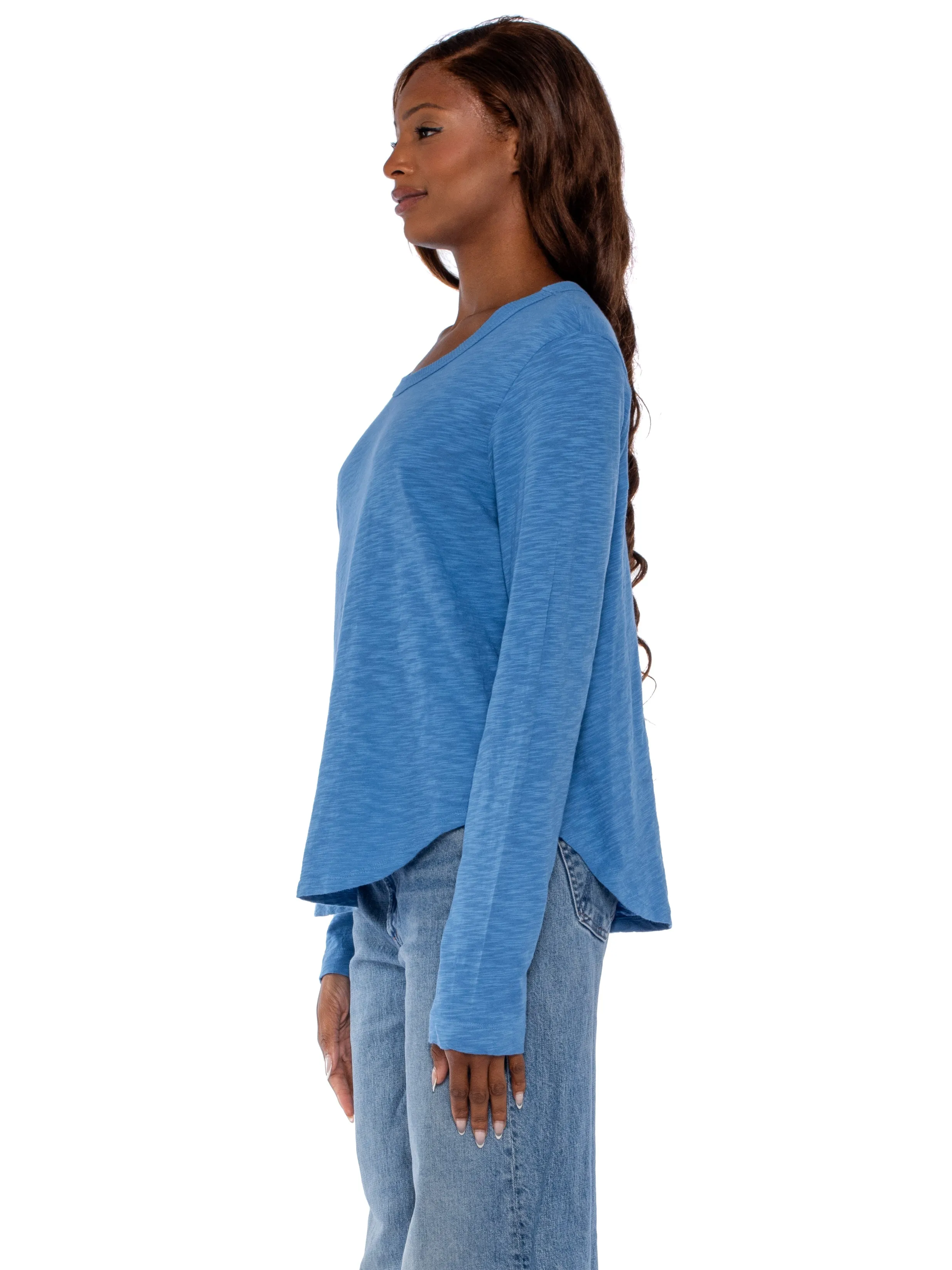 Shrunken Crew L/S Shirttail Slub Tee