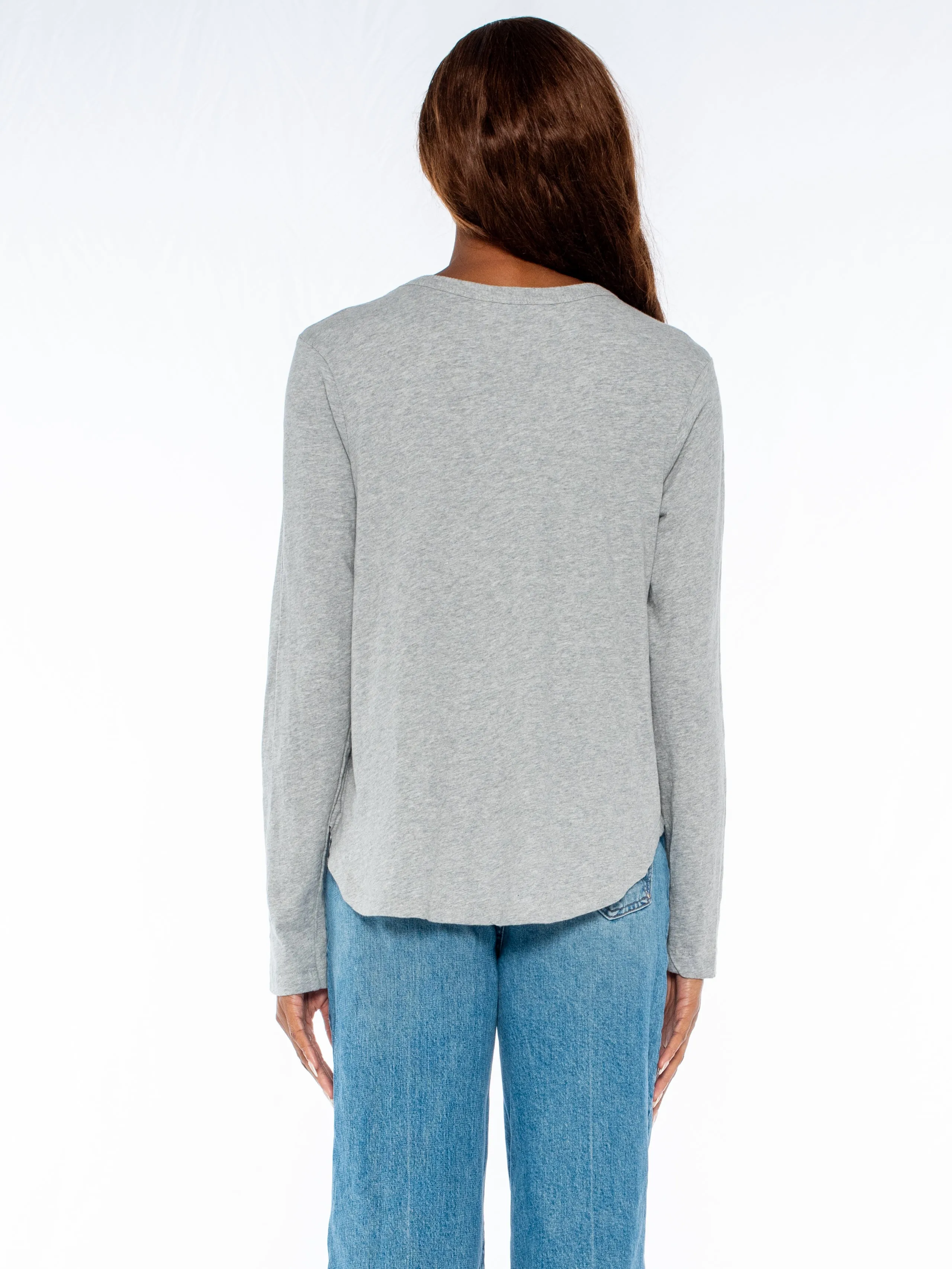 Shrunken Crew L/S Shirttail Slub Tee