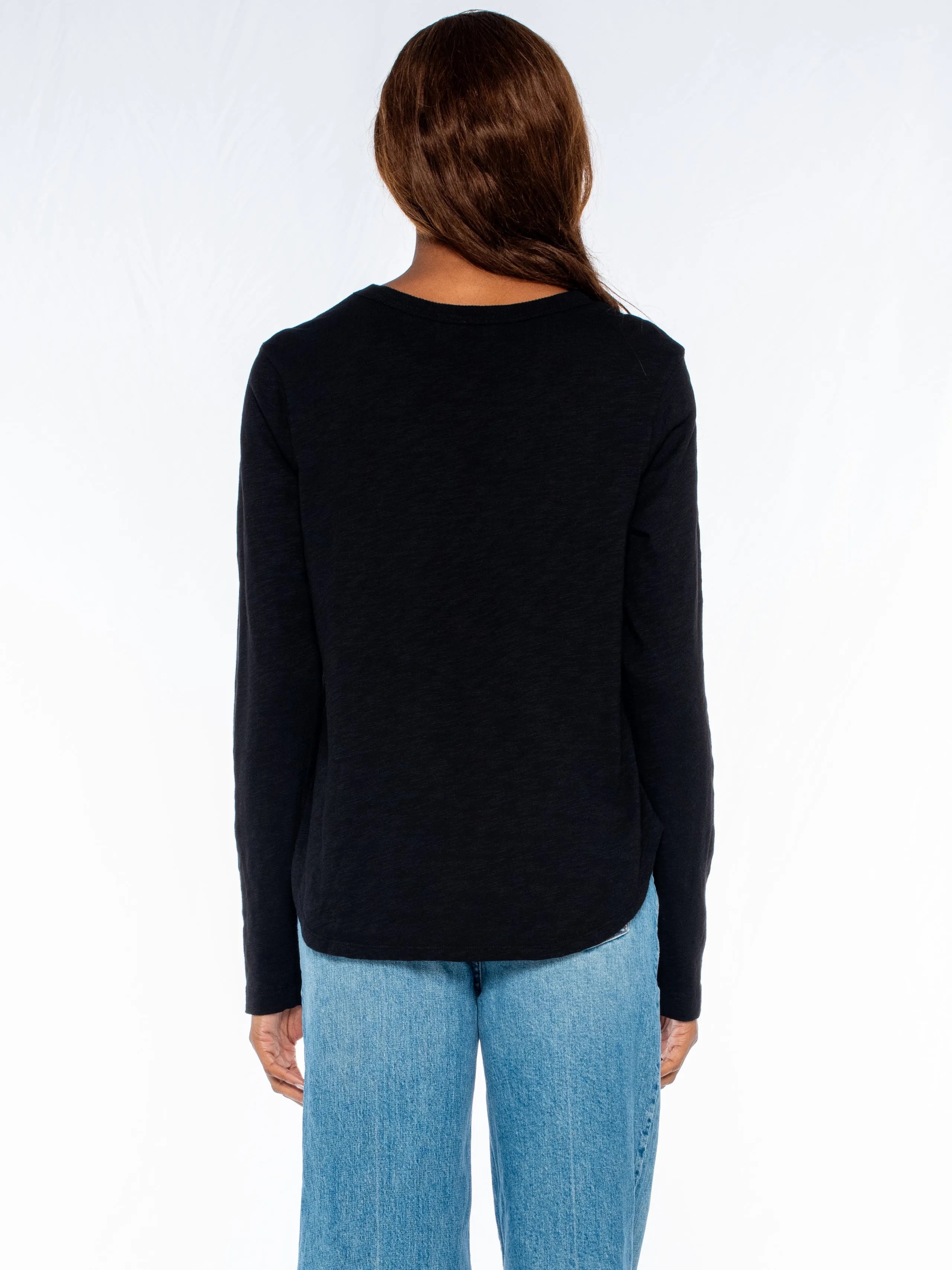 Shrunken Crew L/S Shirttail Slub Tee