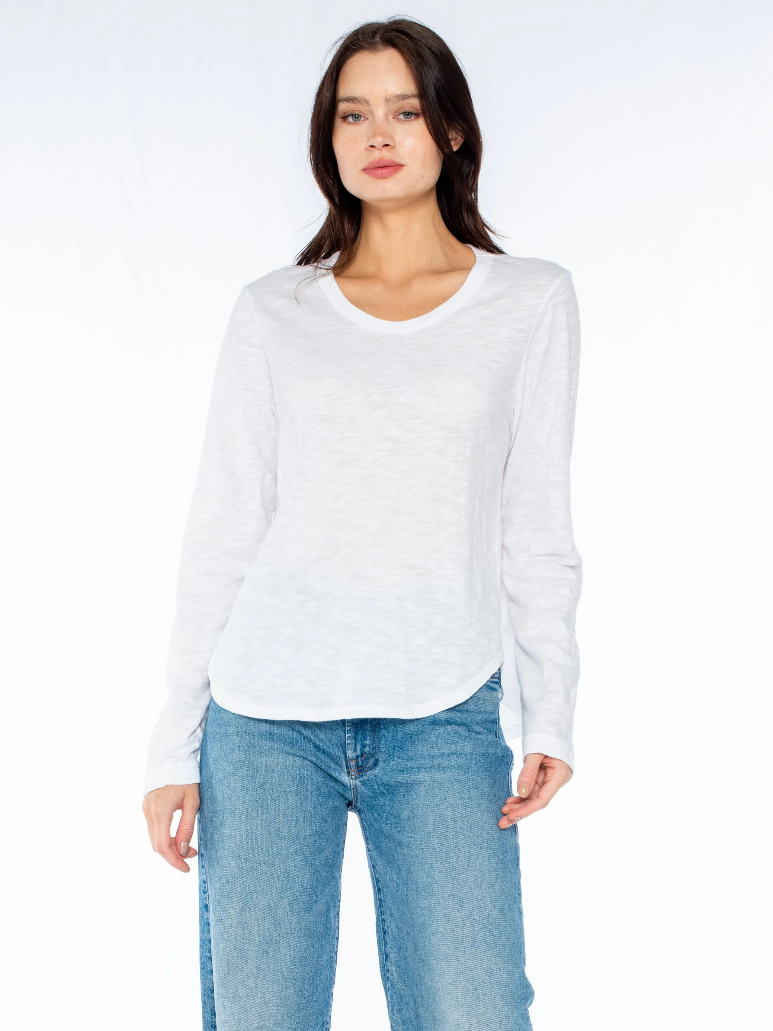 Shrunken Crew L/S Shirttail Slub Tee