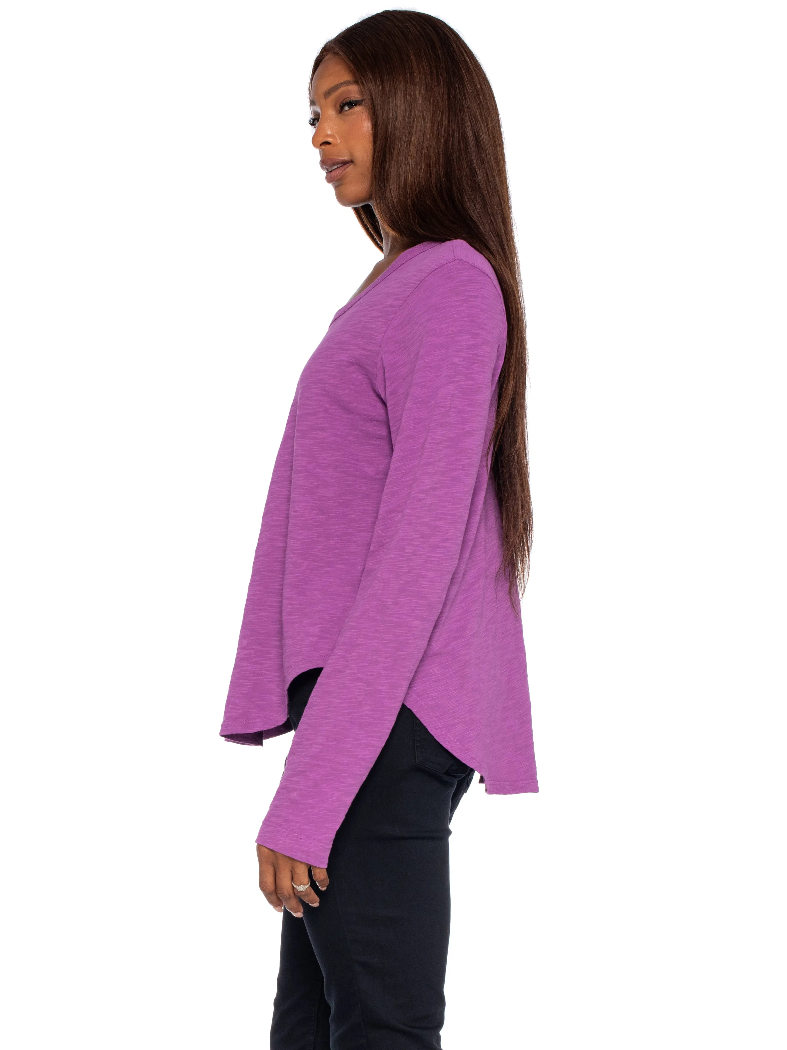 Shrunken Crew L/S Shirttail Slub Tee