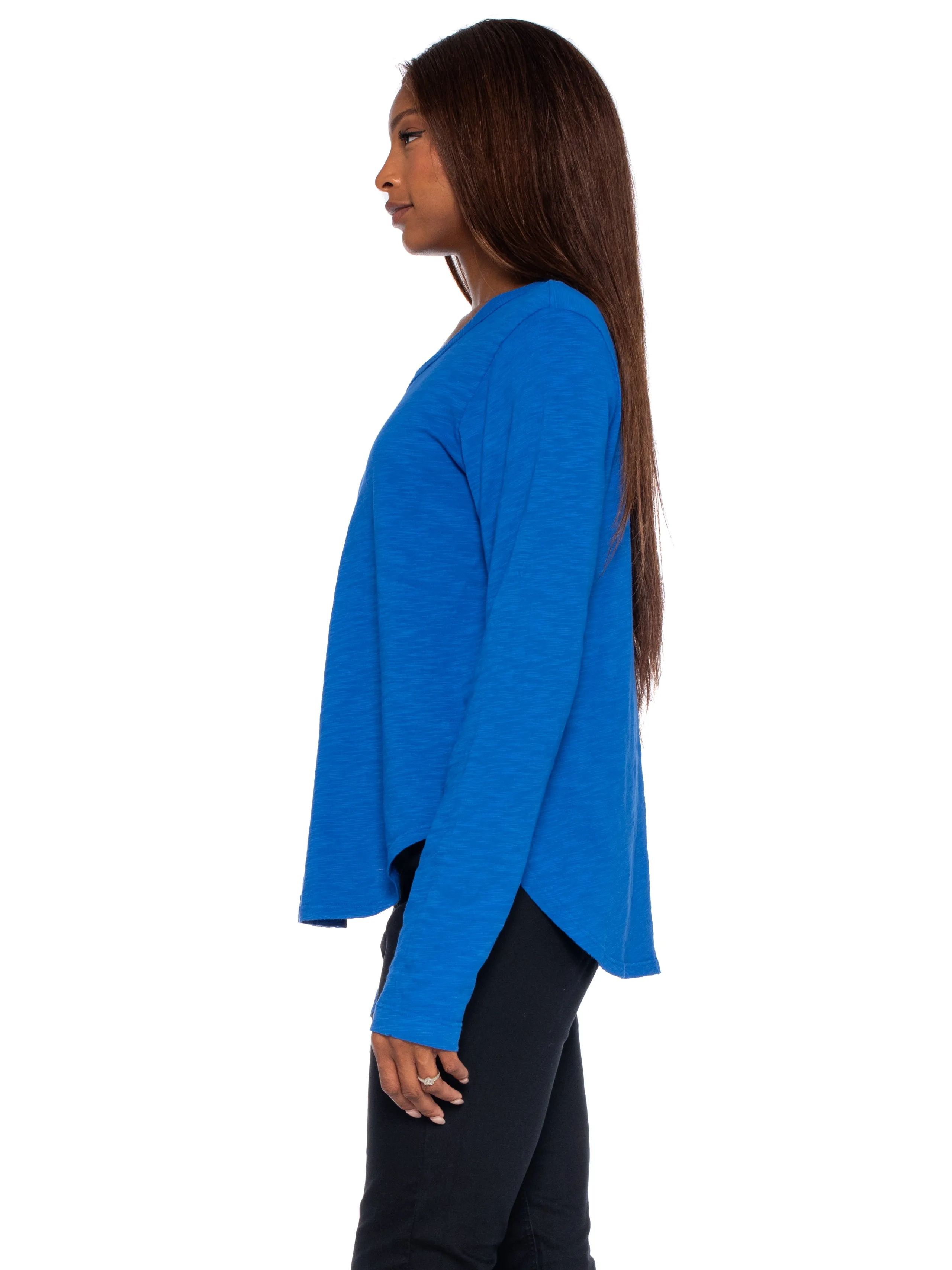 Shrunken Crew L/S Shirttail Slub Tee