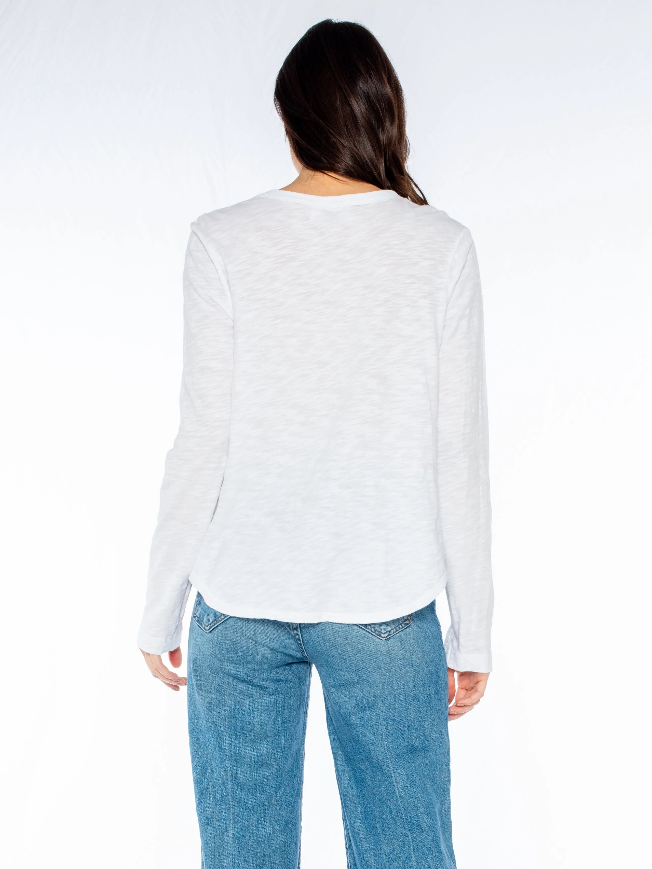 Shrunken Crew L/S Shirttail Slub Tee