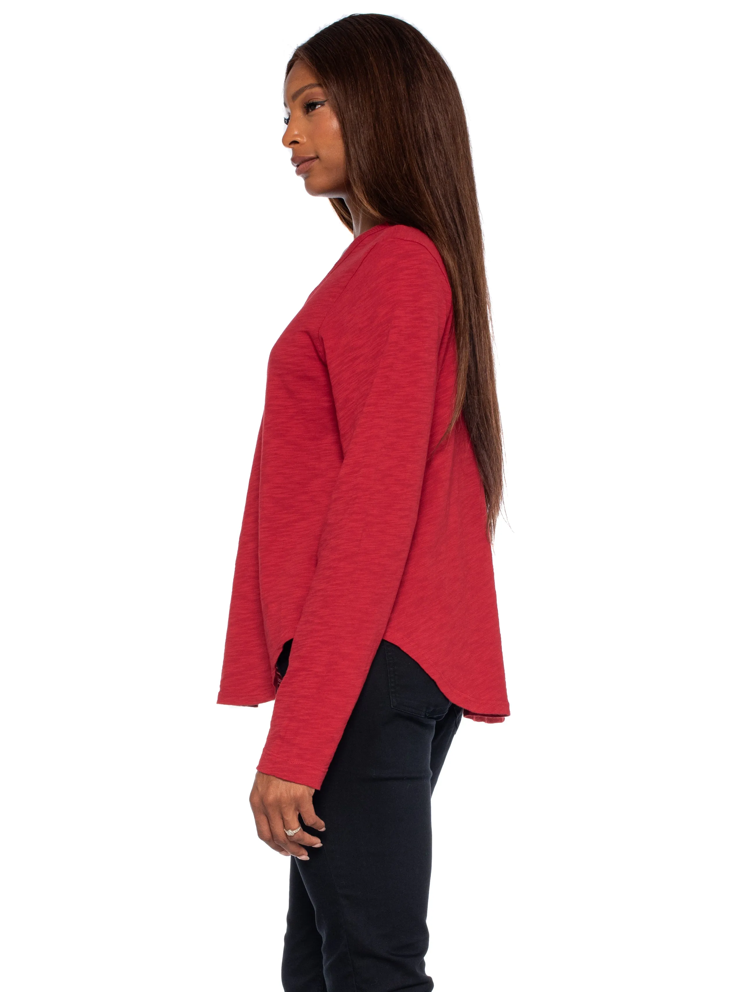 Shrunken Crew L/S Shirttail Slub Tee
