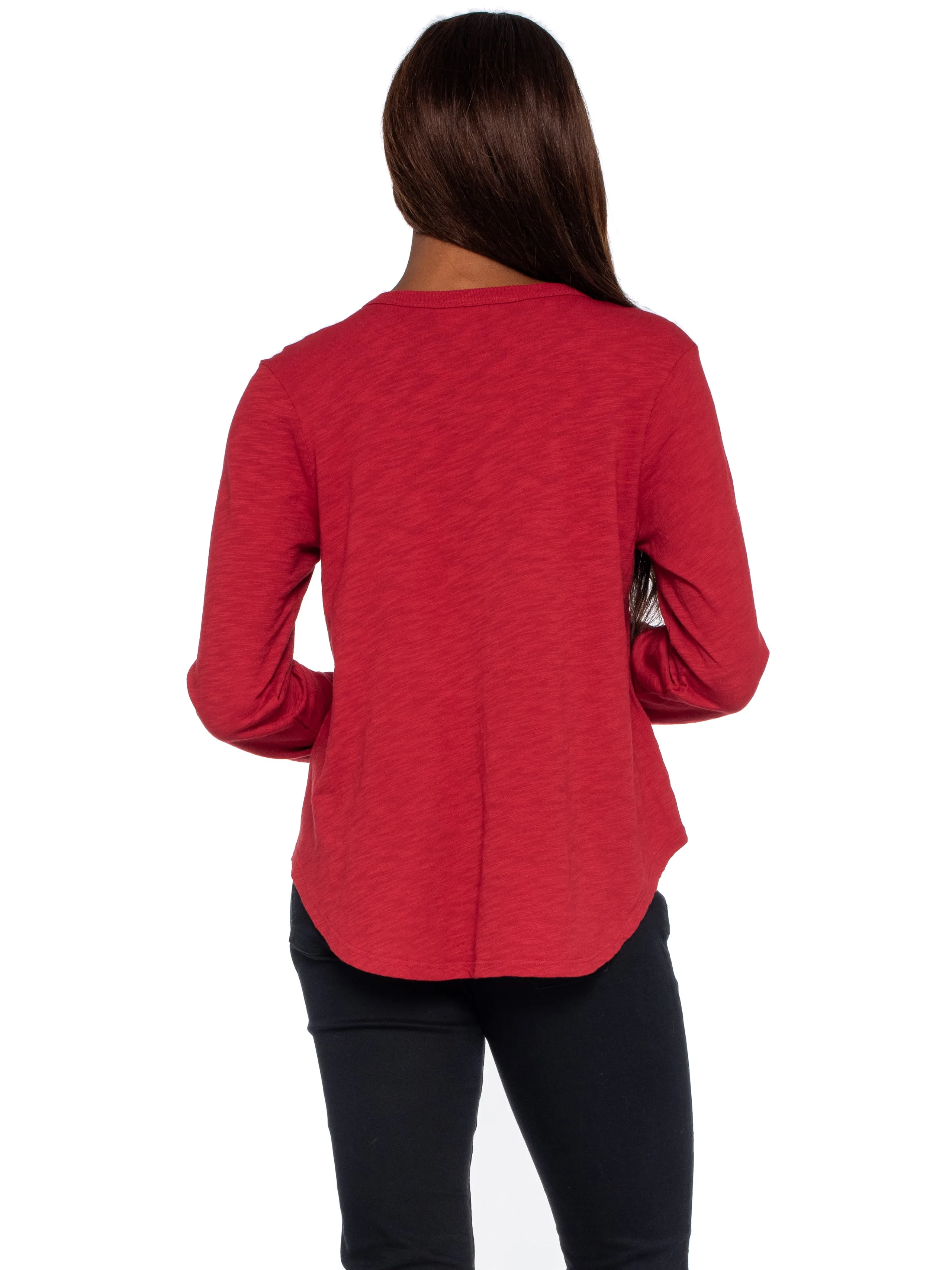 Shrunken Crew L/S Shirttail Slub Tee