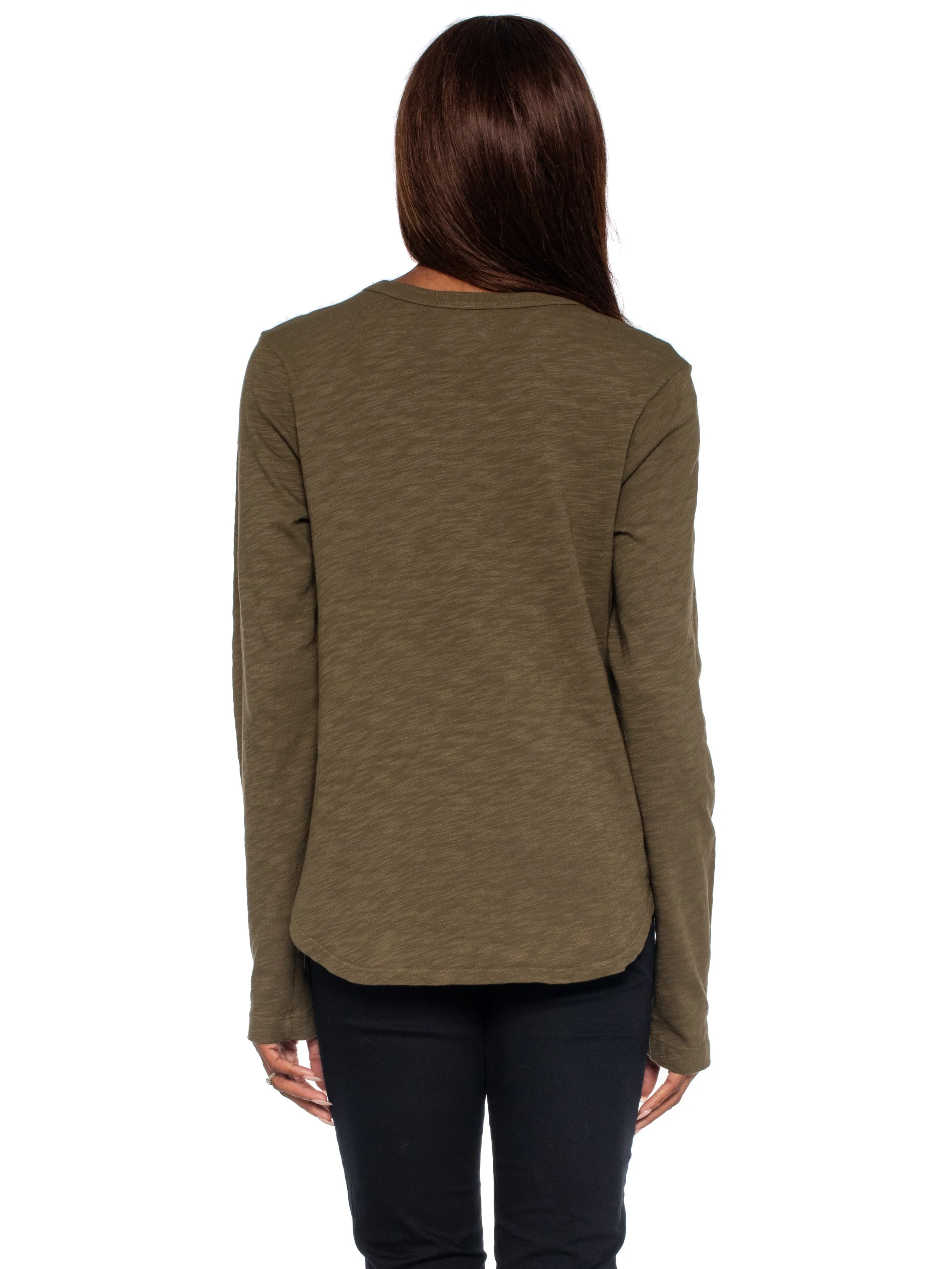 Shrunken Crew L/S Shirttail Slub Tee