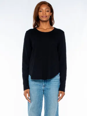 Shrunken Crew L/S Shirttail Slub Tee
