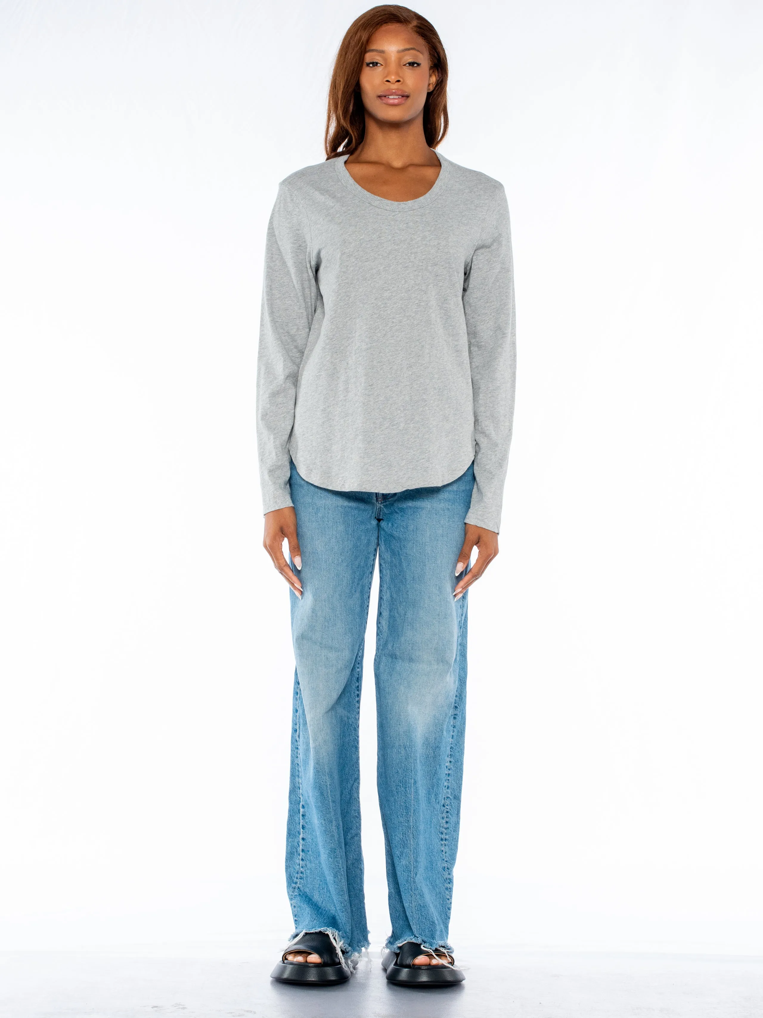 Shrunken Crew L/S Shirttail Slub Tee