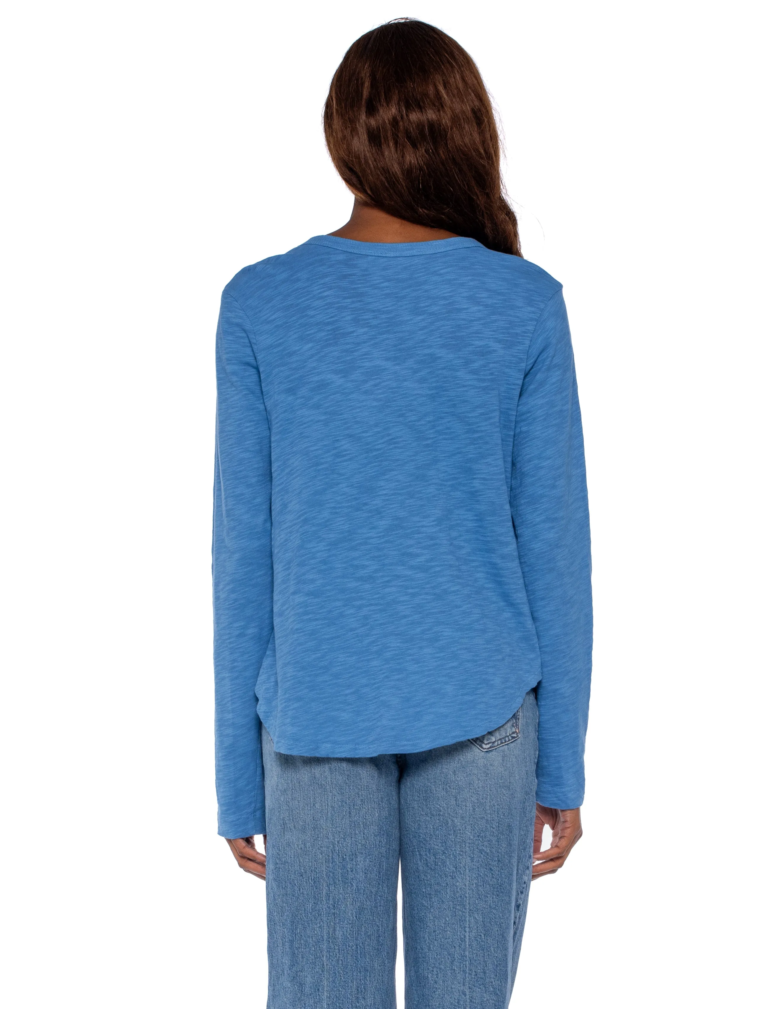 Shrunken Crew L/S Shirttail Slub Tee