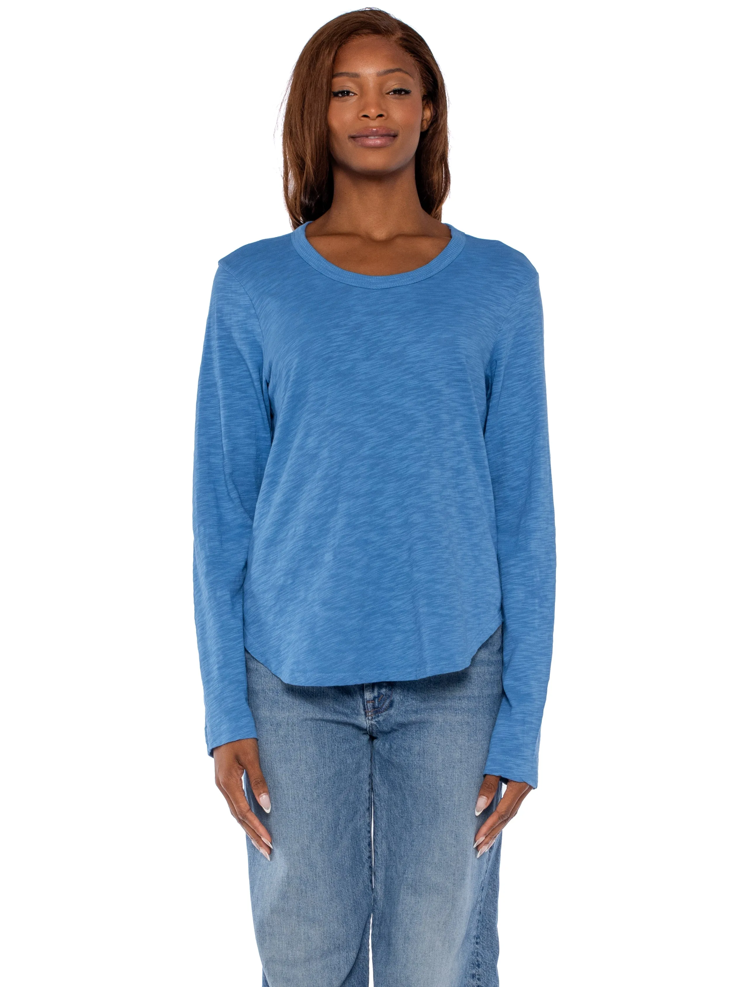 Shrunken Crew L/S Shirttail Slub Tee