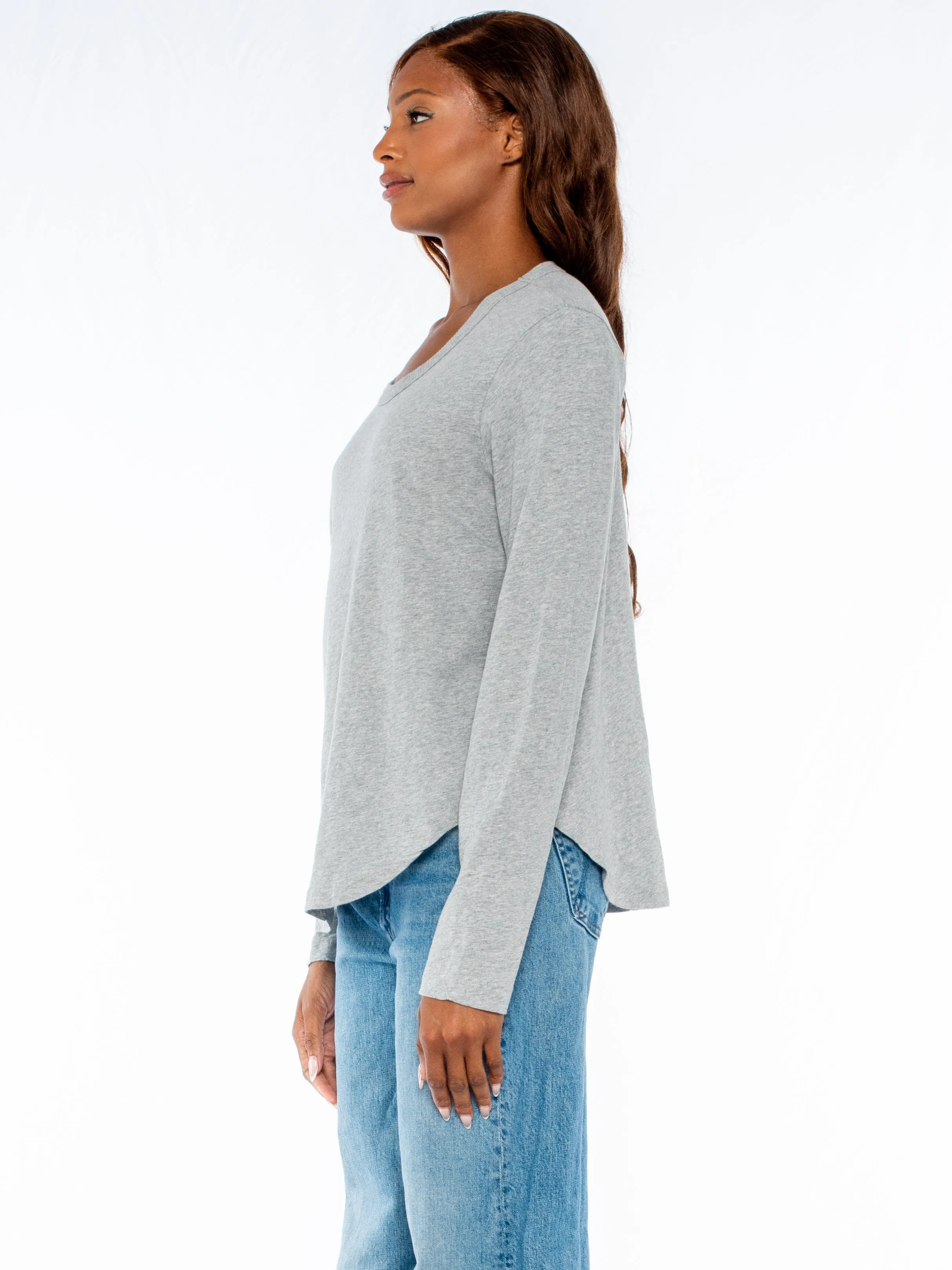 Shrunken Crew L/S Shirttail Slub Tee