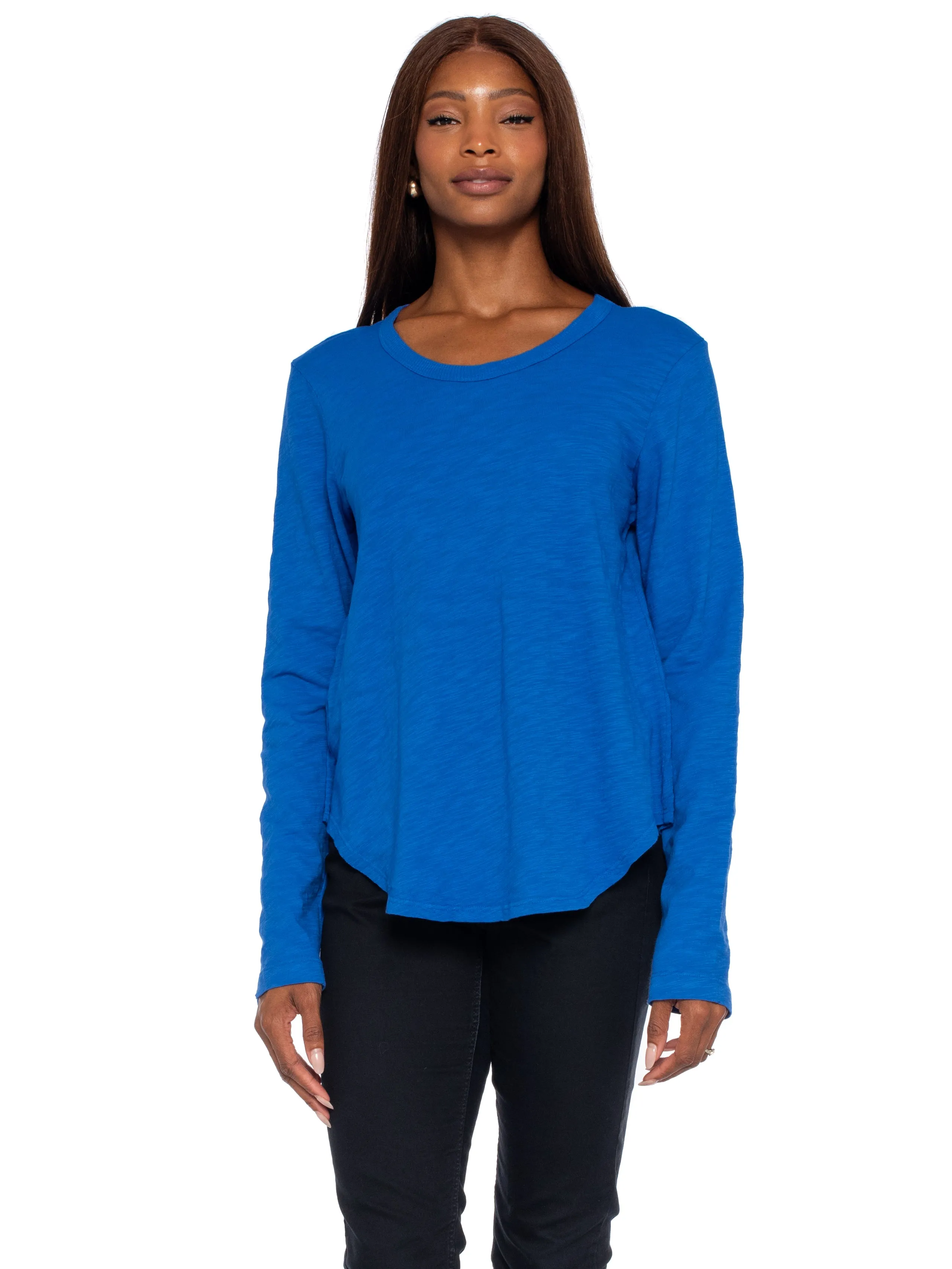Shrunken Crew L/S Shirttail Slub Tee