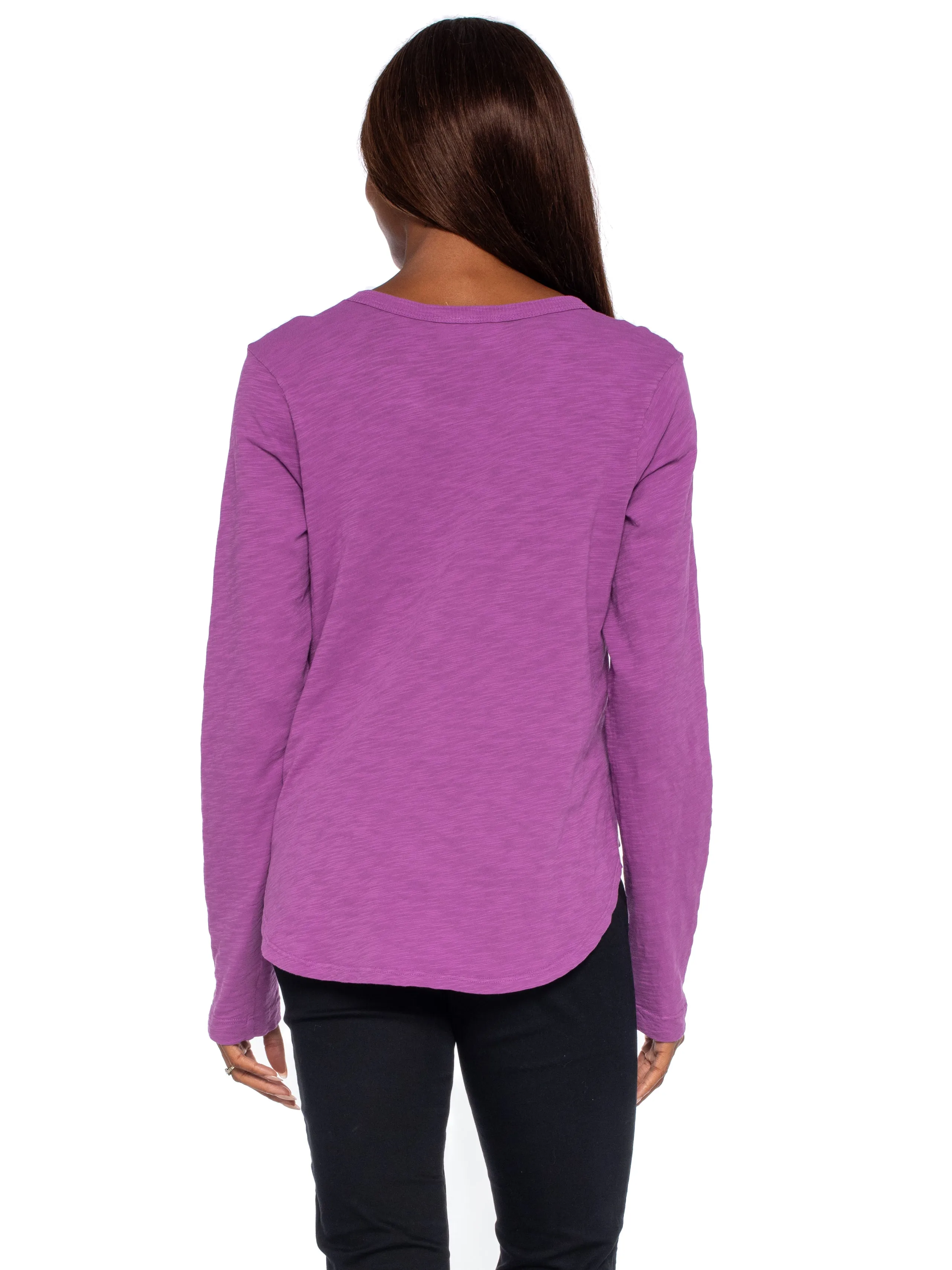 Shrunken Crew L/S Shirttail Slub Tee