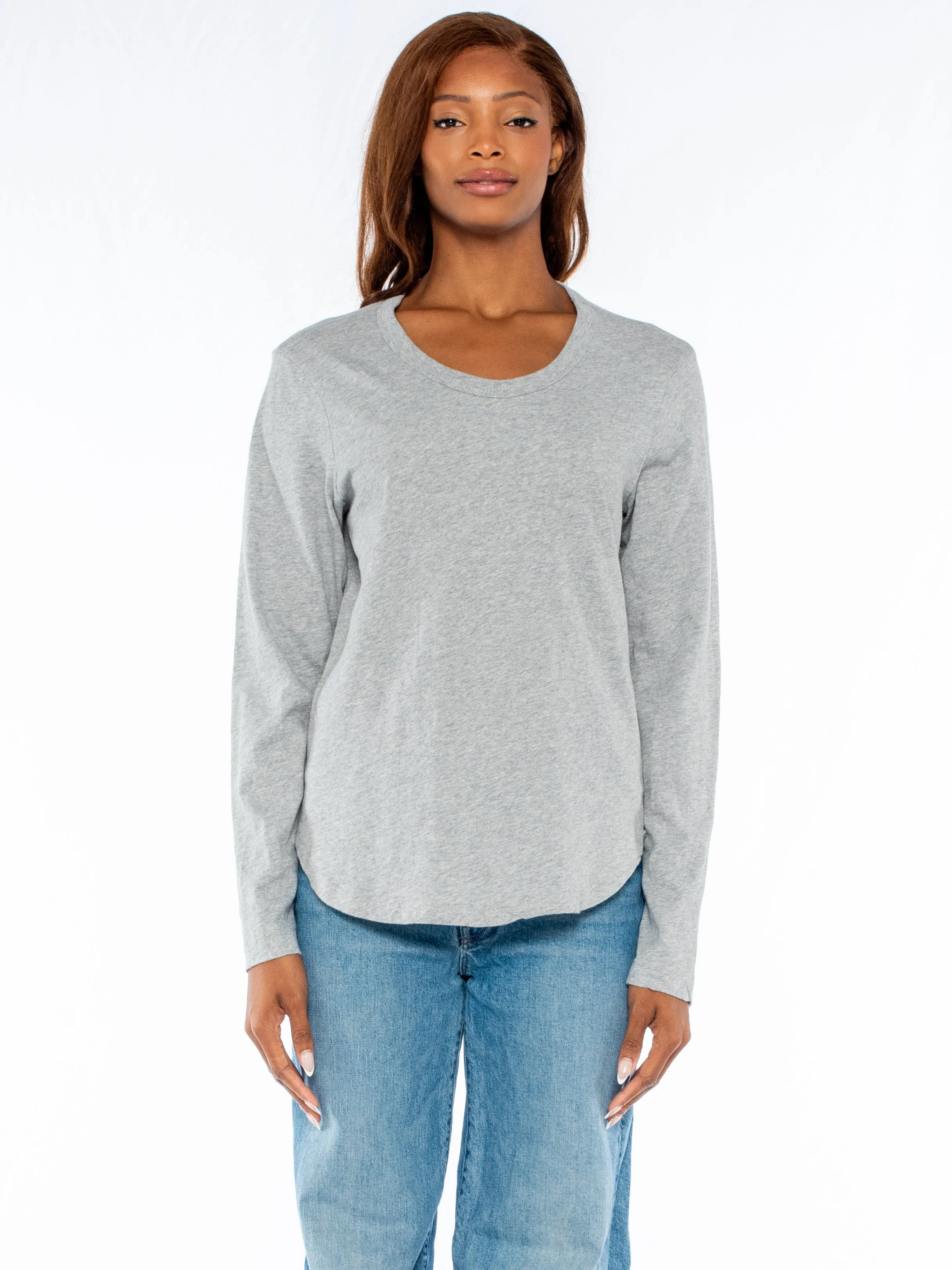 Shrunken Crew L/S Shirttail Slub Tee