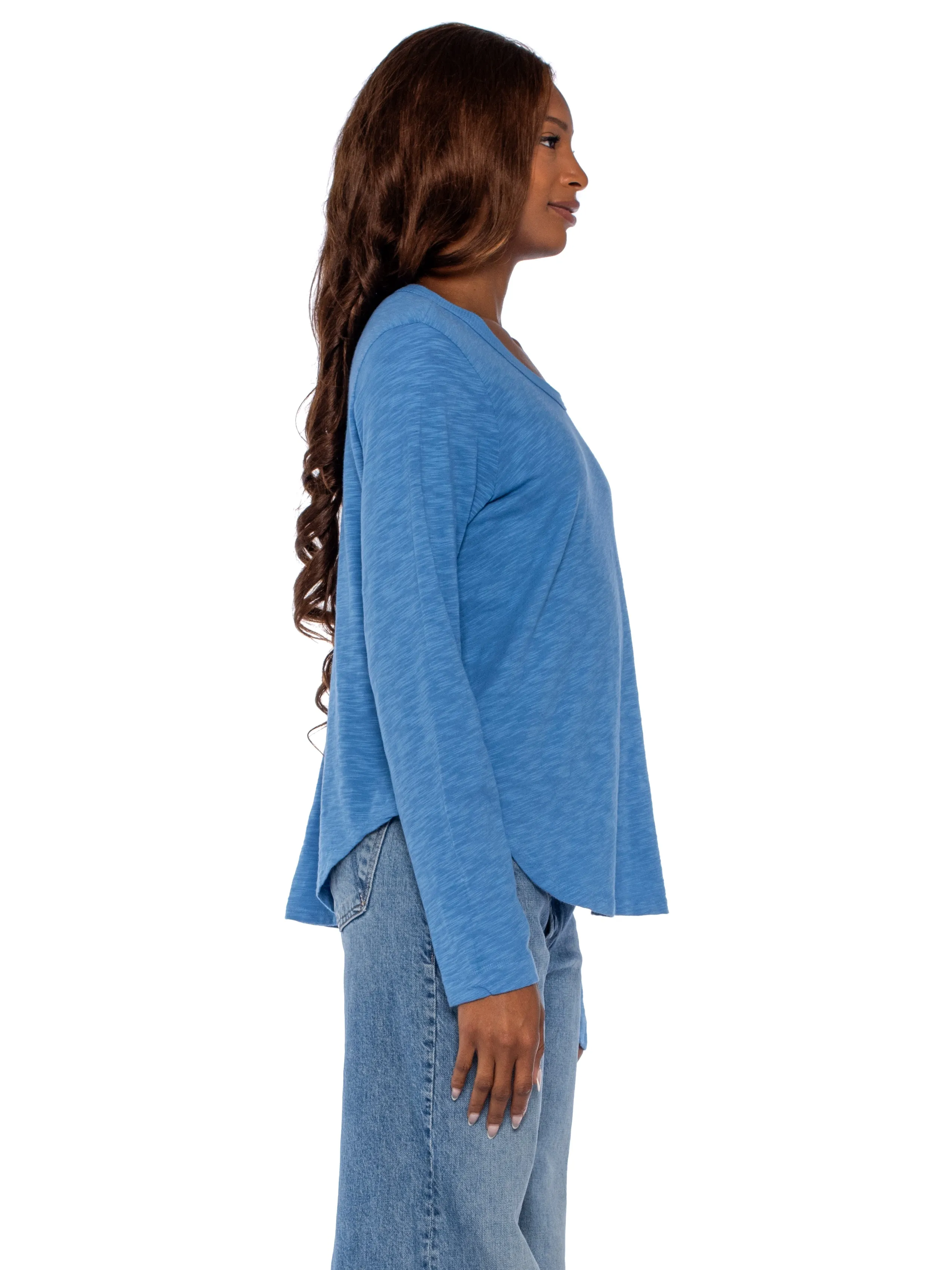 Shrunken Crew L/S Shirttail Slub Tee