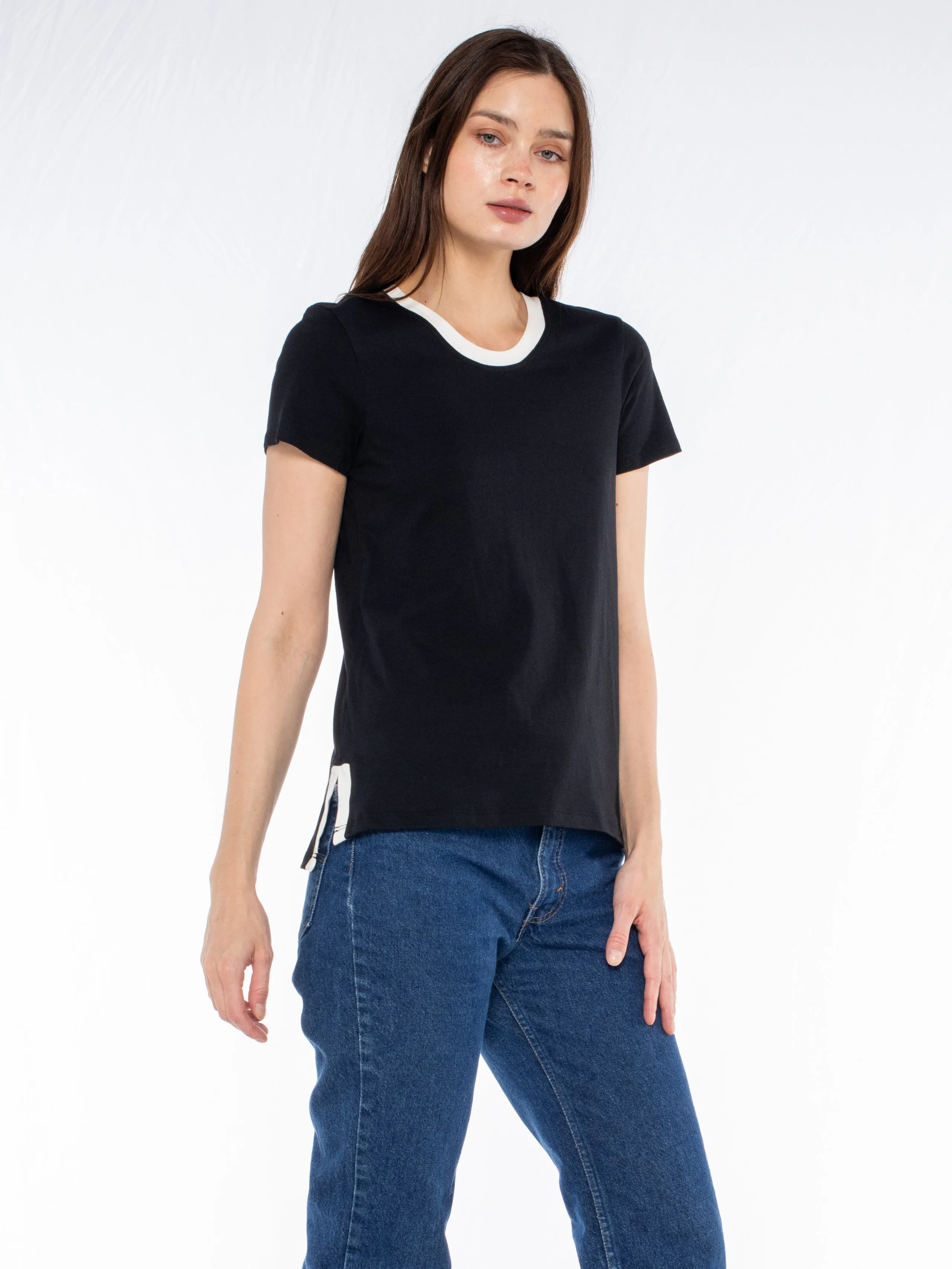 Shrunken Ringer Vented Hem