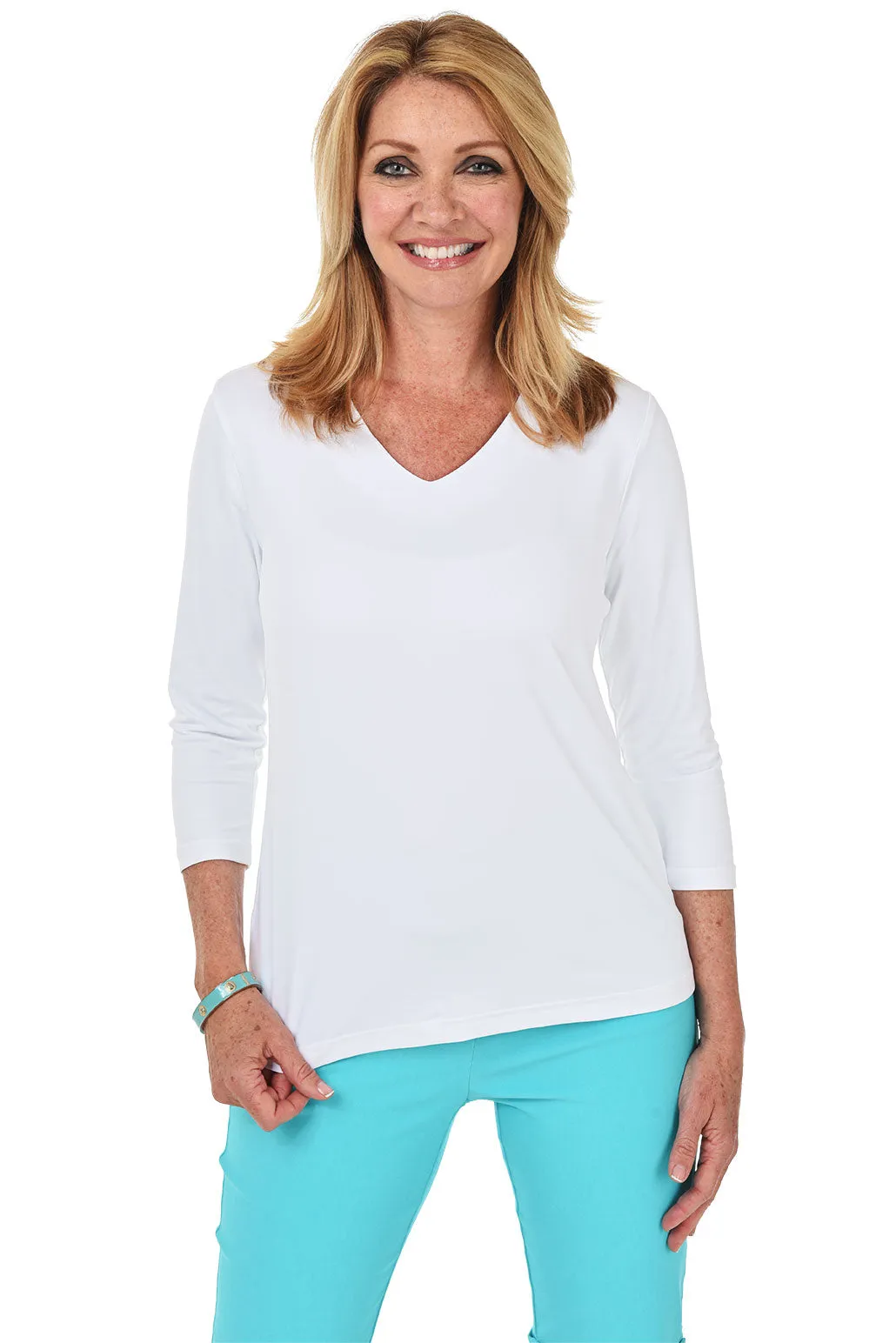 Silky V-Neck Solid Tee