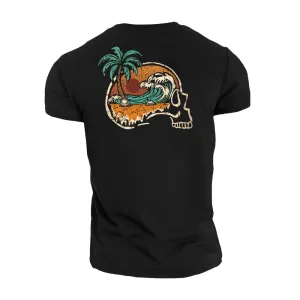 Skull Wave Cotton T-Shirt