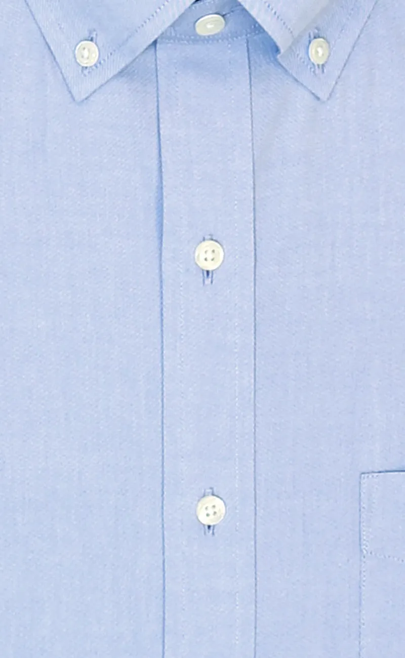 Slim Fit Blue Solid Button-Down Collar Supima® Cotton Non-Iron Pinpoint Oxford Dress Shirt