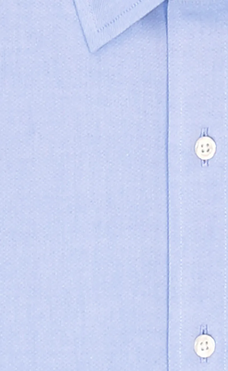 Slim Fit Blue Solid Spread Collar Supima® Cotton Non-Iron Pinpoint Oxford Dress Shirt
