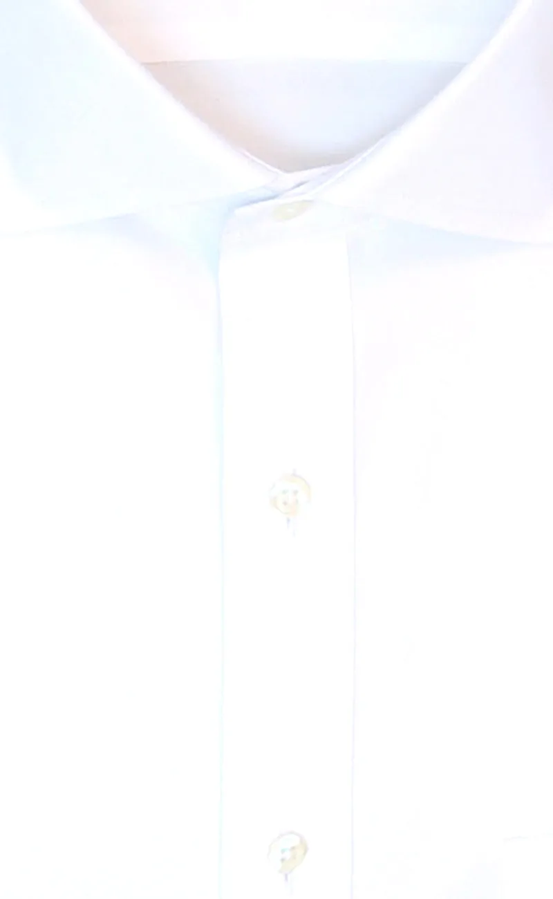 Slim Fit White Solid English Spread Collar Supima® Cotton Non-Iron Pinpoint Oxford Dress Shirt