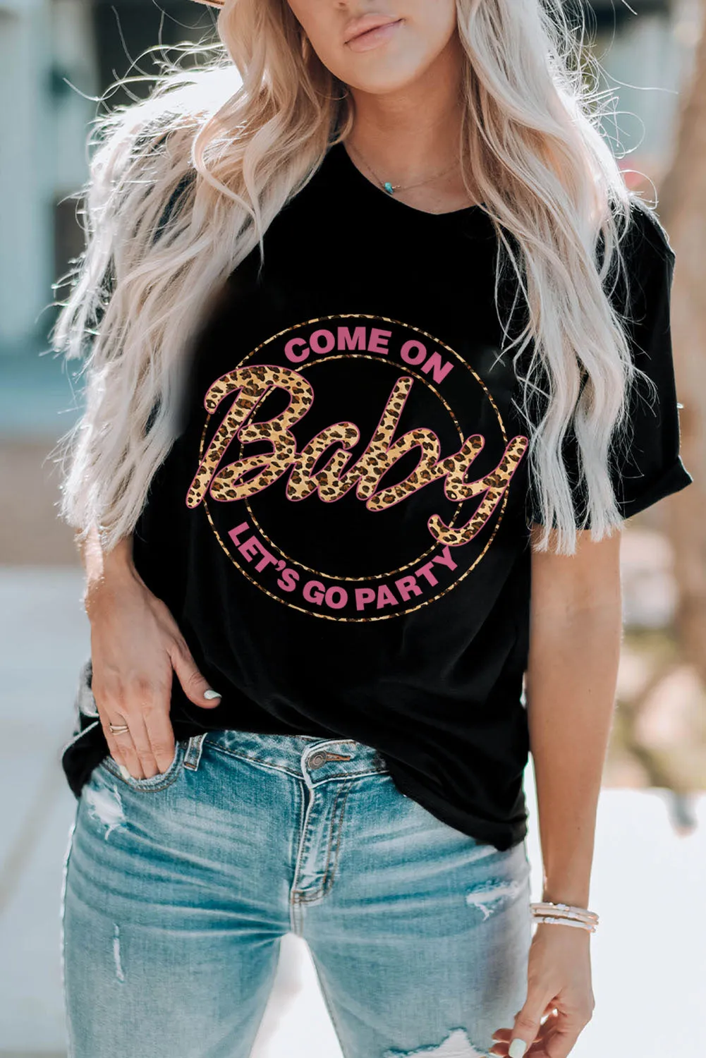 Slogan  Printed Crew Neck Graphic T Shirt