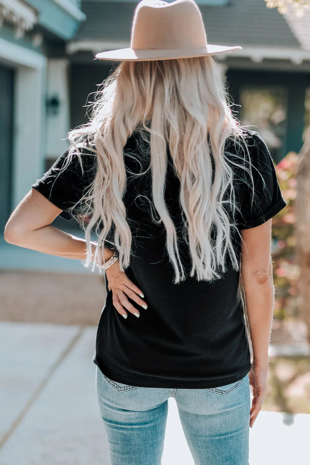 Slogan  Printed Crew Neck Graphic T Shirt
